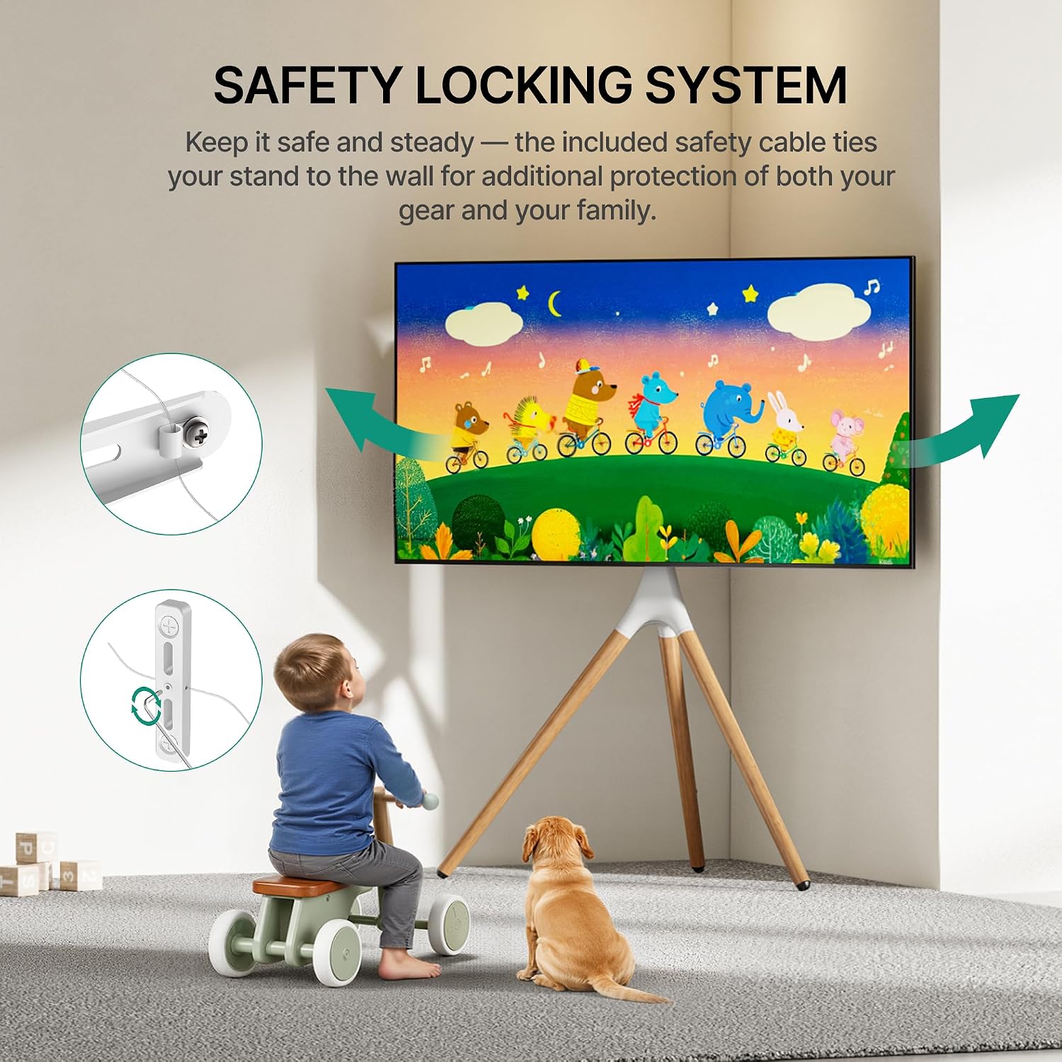 Thumbnail 3 de ECOTINY Artistic Easel TV Stand for 43-65 Inch TVs