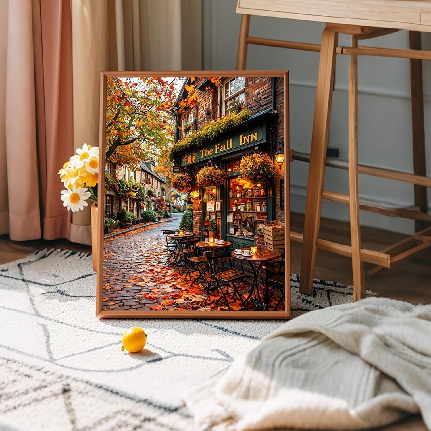 Detalle de Paint by Numbers for Adults: Autumn Scenery 12x16in DIY Canvas Kit