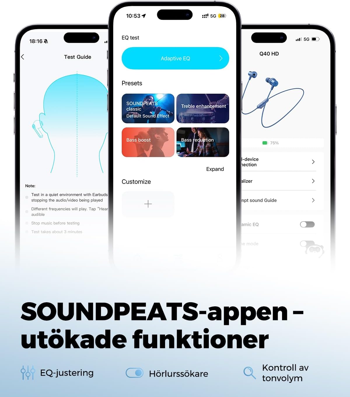 Detalle de SoundPEATS Q40HD: In-Ear Sport-Kopfhörer mit Nackenband, LDAC & 20h Akku