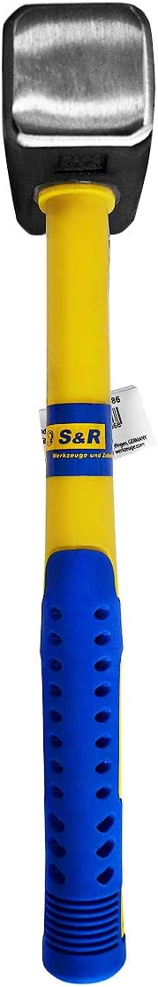 Thumbnail 2 de S&R Mazzetta da Muratore 2 kg – Testina in Acciaio Forgiato C50, manico in fibra di vetro antivibrazione
