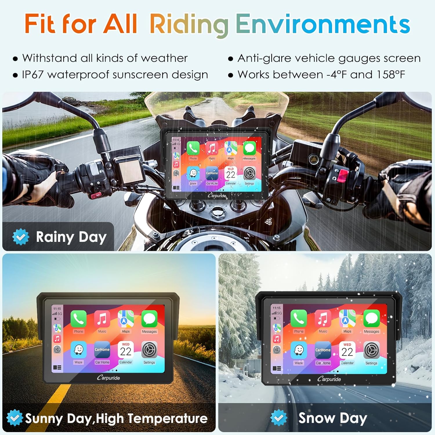 Detalle 2 de Carpuride W502PRO 5" Motorcycle GPS Navigation