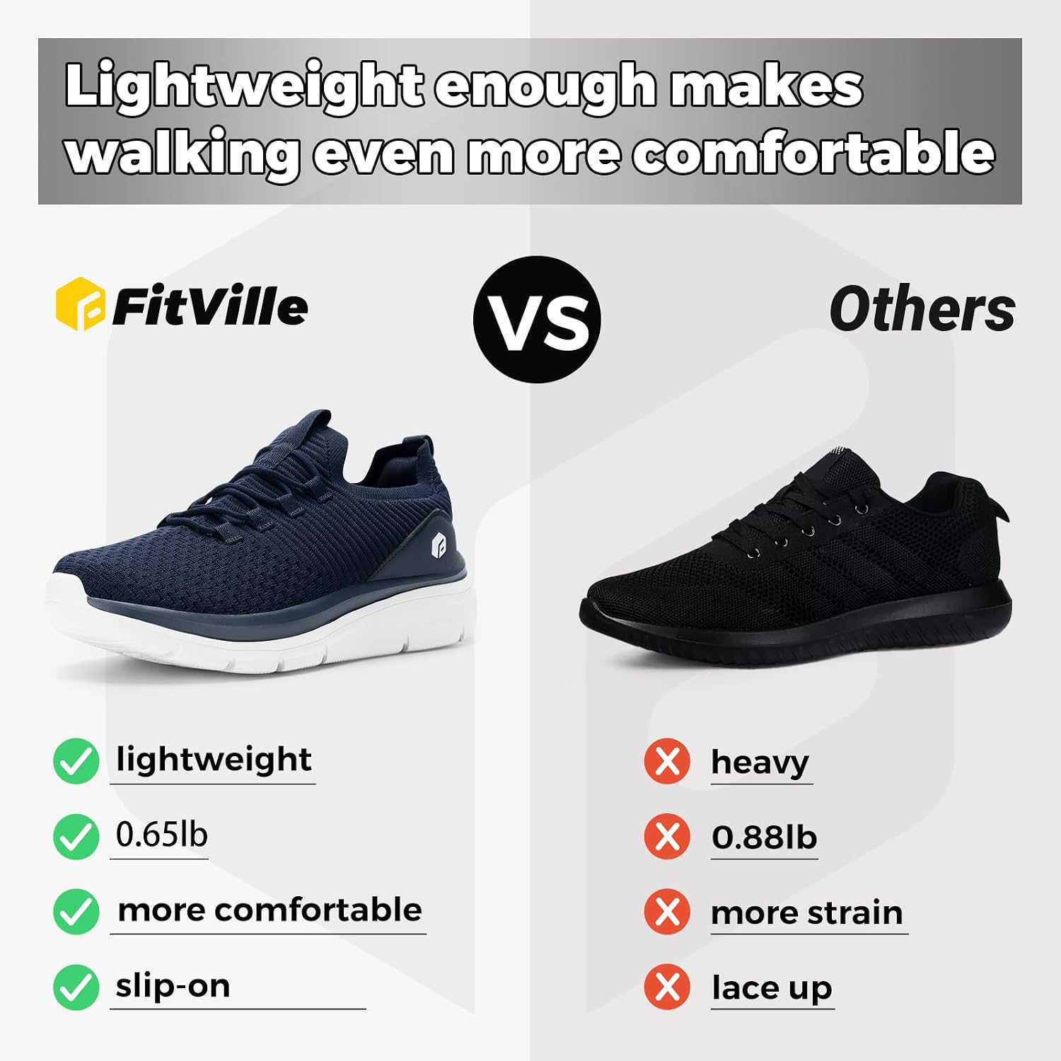 Thumbnail 2 de FitVille Slip On Sneakers Herren