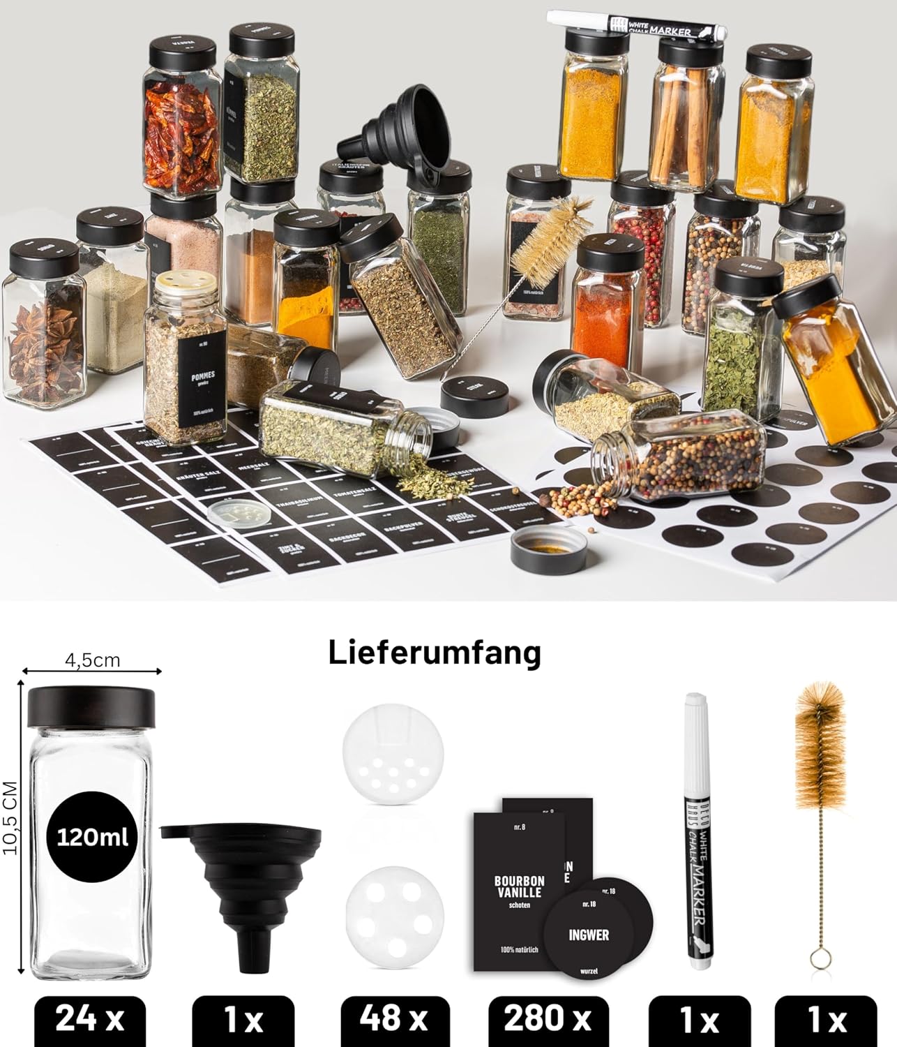 Thumbnail 2 de Gewürzgläser Set 24 Stück luftdicht