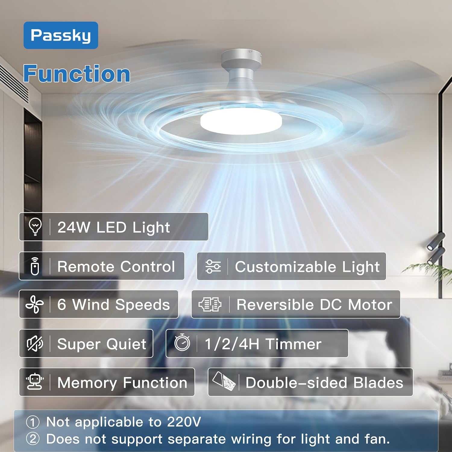 Detalle de Passky 60-inch ceiling fan