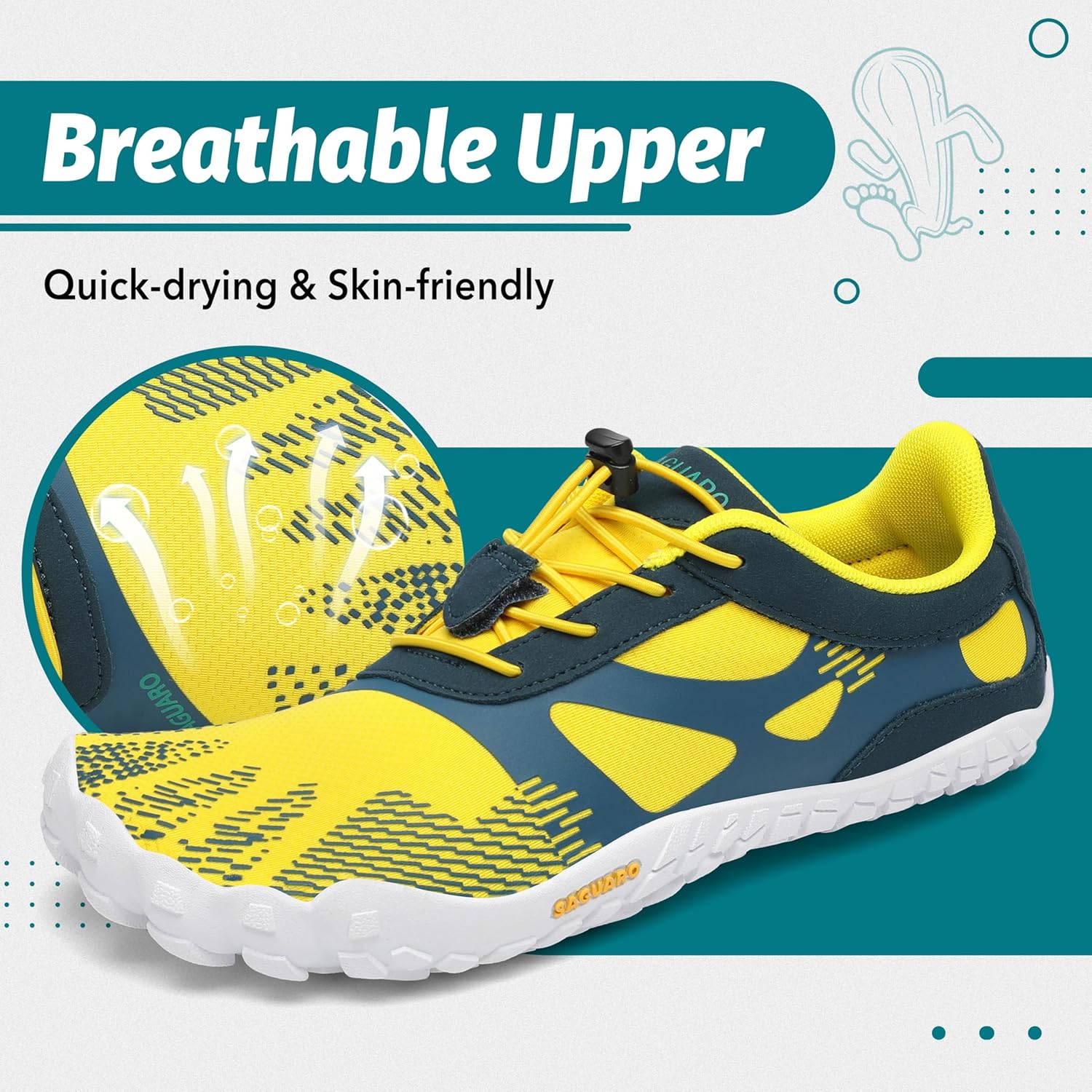 Thumbnail 2 de SAGUARO Barfußschuhe Unisex – Outdoor Zehenschuhe mit breiter Zehenbox, Zero-Drop und Schnellschnürsystem (Gr. 36–48)
