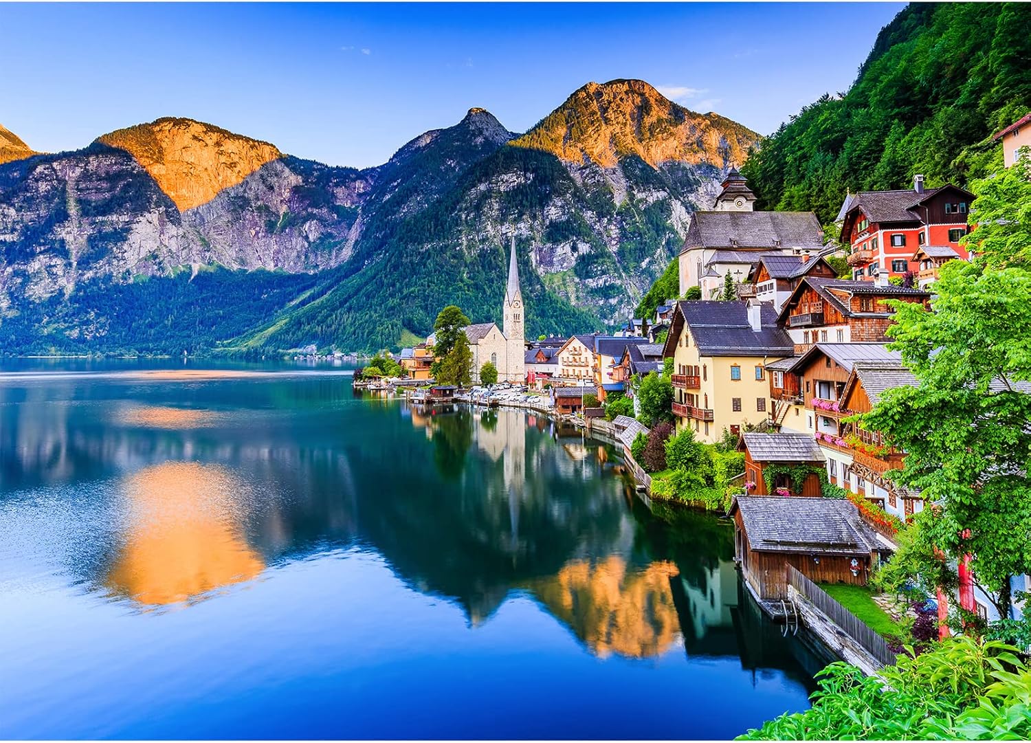 Detalle de HUADADA 1000-Piece Hallstatt Village Jigsaw Puzzle for Adults