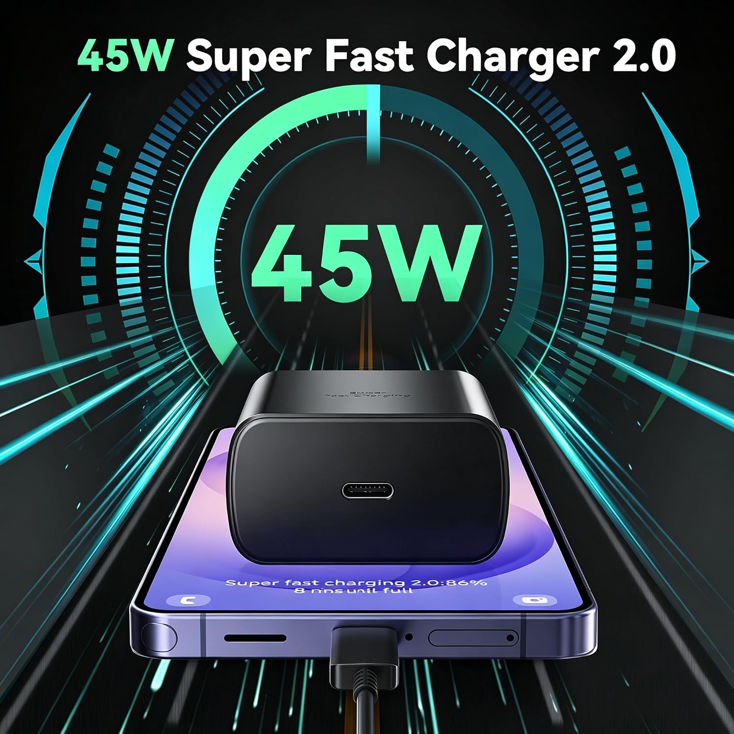 Thumbnail 5 de 45W Super Fast Charger with 6.6FT Cable