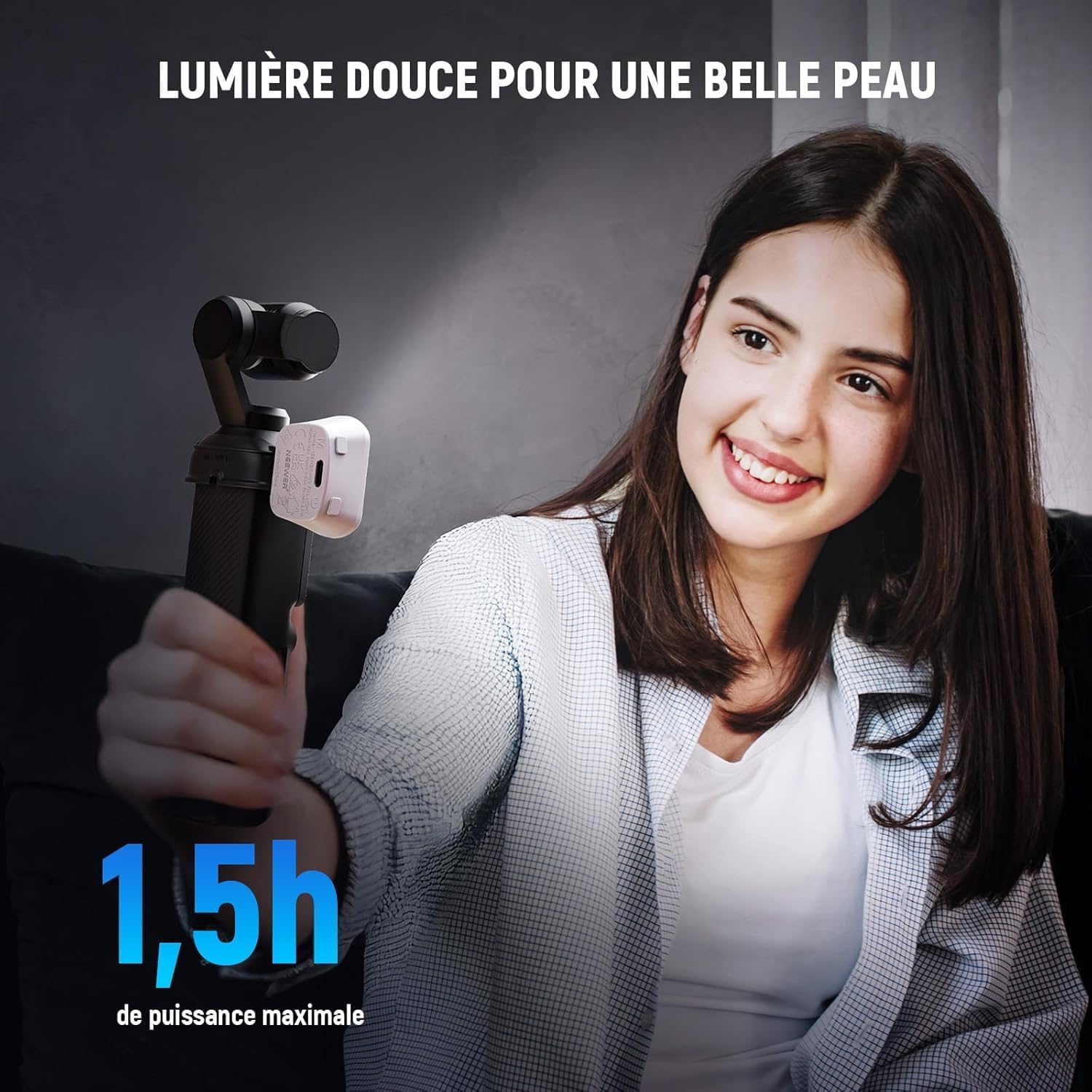 Thumbnail 3 de NEEWER Basics M21 Lampe supplémentaire magnétique LED pour DJI Osmo Pocket 3 (USB‑C rechargeable, 1,3 W)