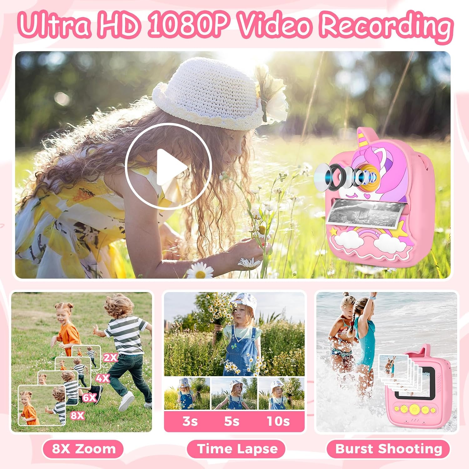 Detalle 2 de Kids Instant Print Camera 48MP 32GB