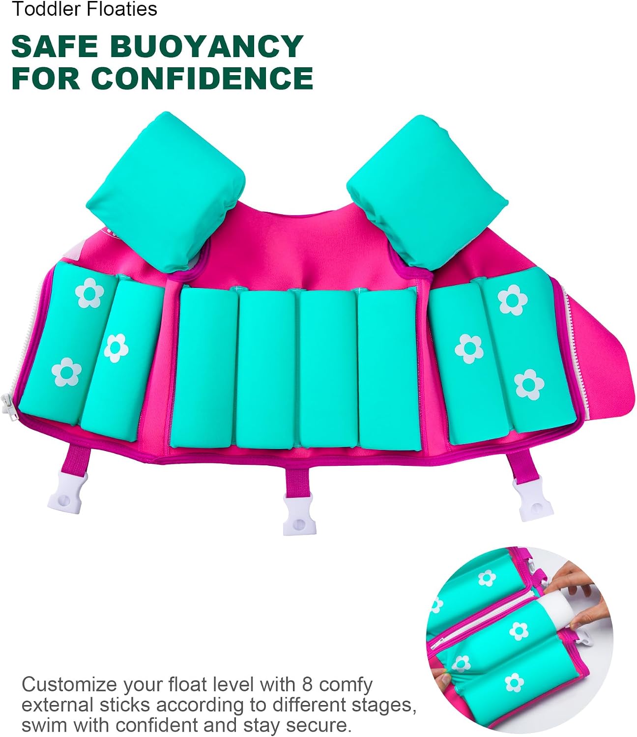 Thumbnail 4 de Kids Pool Floaties 1-9 Years Old Toddler Swim Vest with Adjustable Buoyancy