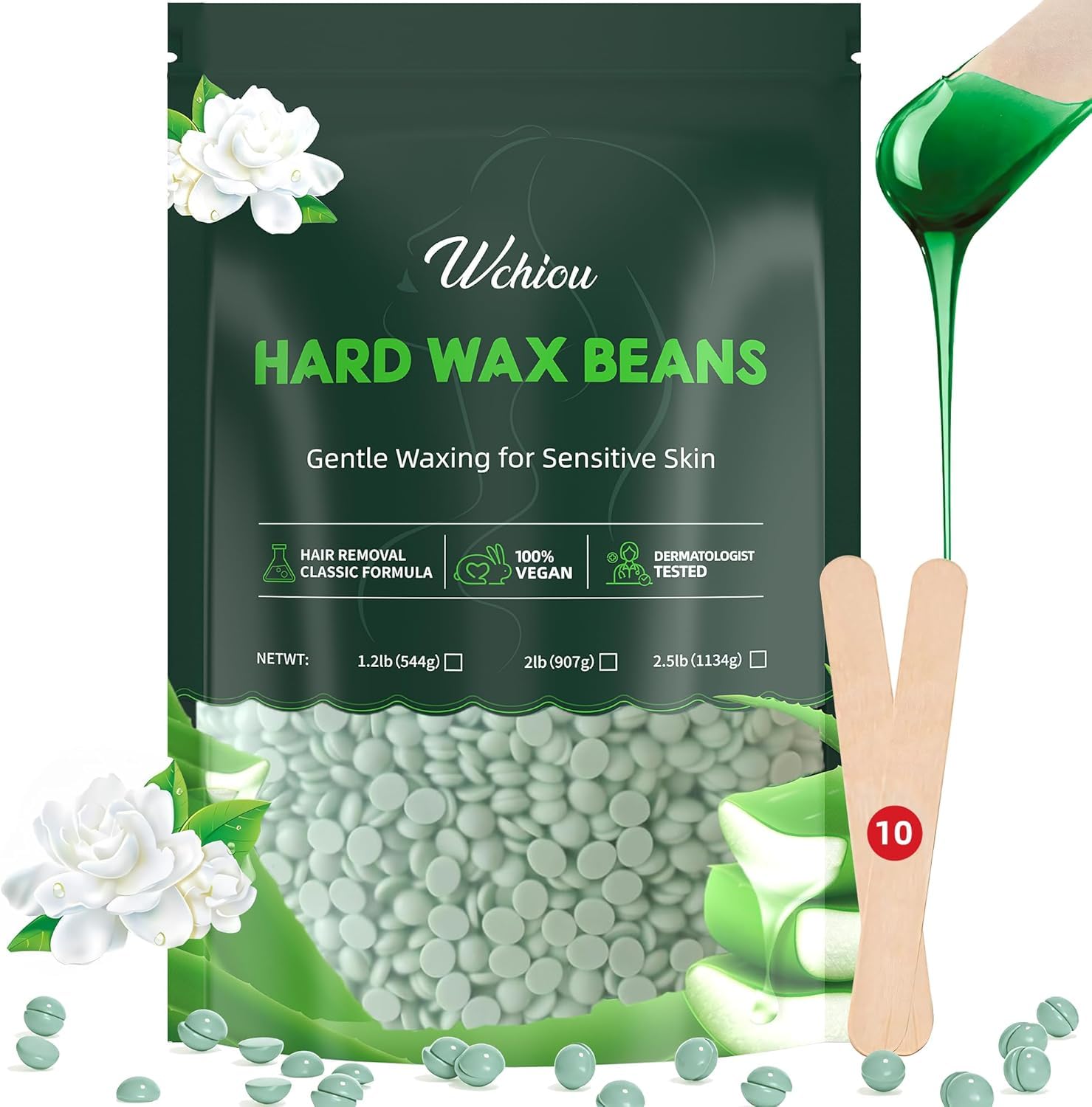 Wchiou Hair Removal Wax Beads 2lb