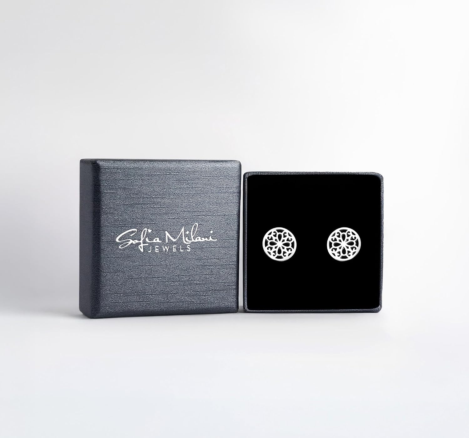 Detalle de SOFIA MILANI Damen Ohrringe 925 Silber Kreis Ohrstecker