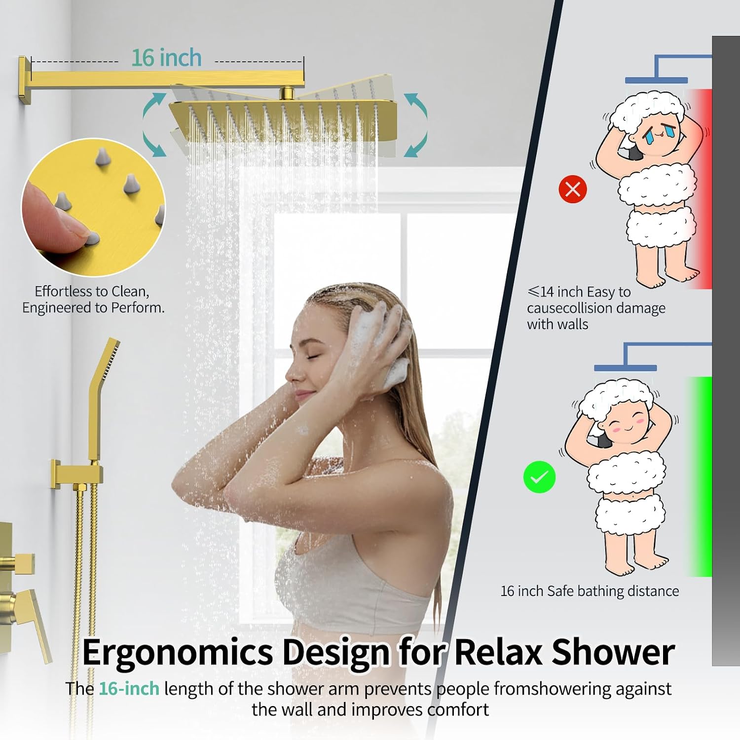Detalle 1 de SR SUN RISE 12 Inch Rain Mixer Shower Combo
