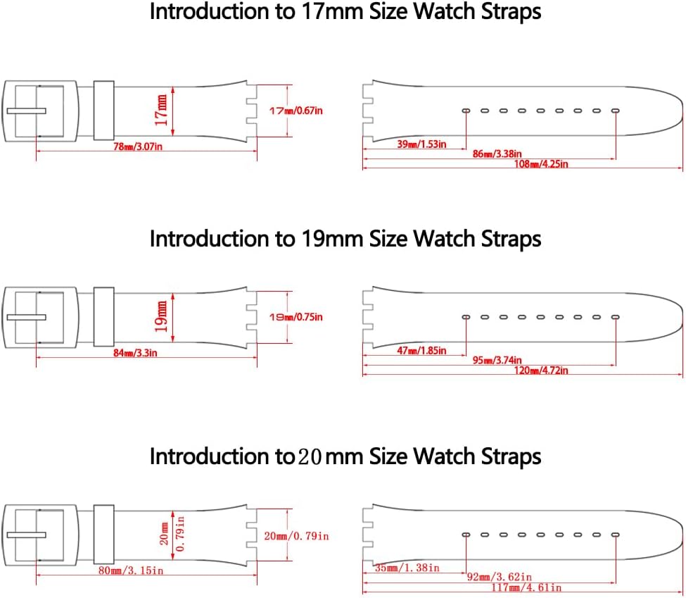 Detalle de XBDSW 2er-Silikon Uhrenarmband-Set für Swatch (17/19/20 mm) – wasserdicht, mit Werkzeug