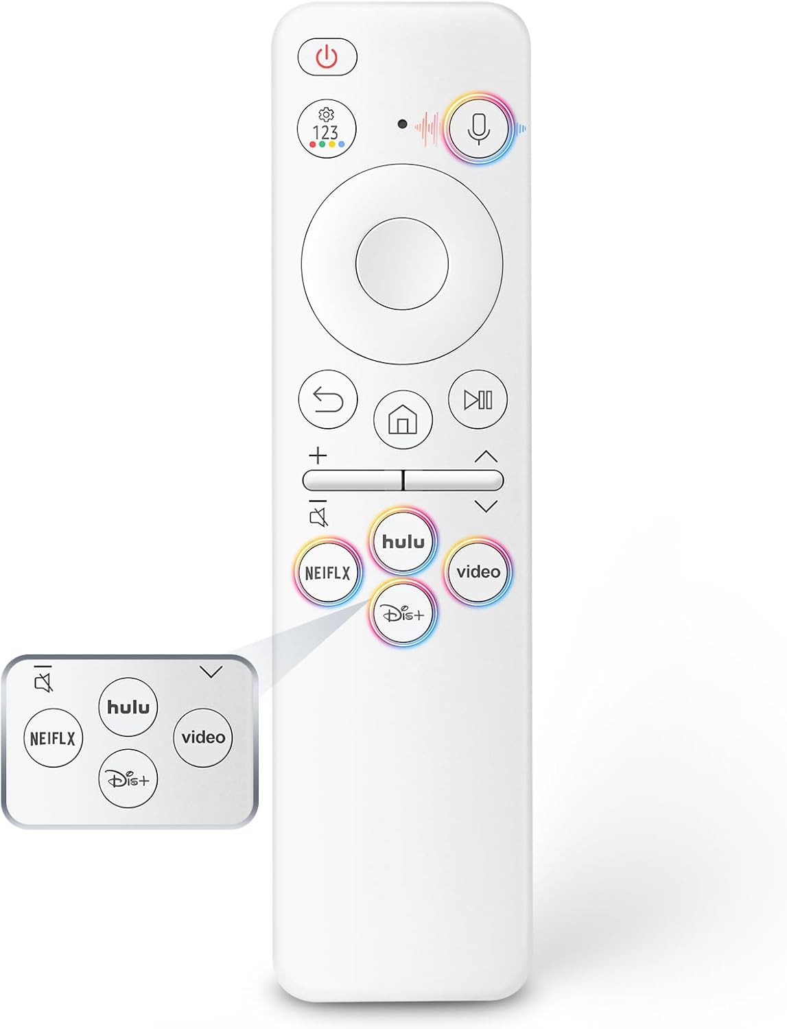 Detalle de Rechargeable Voice Remote for Samsung Smart TVs (2021–2025) with USB-C Charging and Voice Search