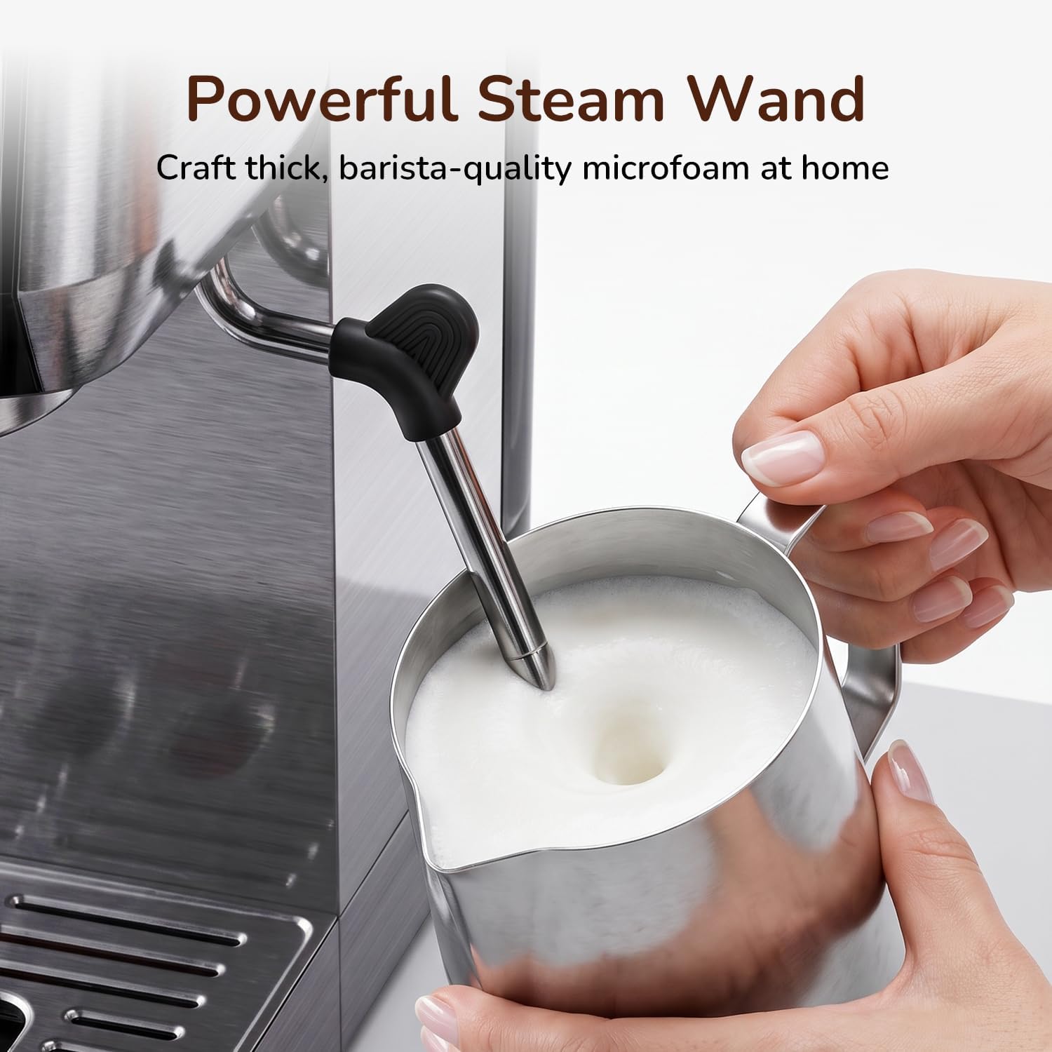 Detalle de Canoly 2-in-1 Espresso Machine with Cold Brew, 20-Bar Pump and Steam Wand