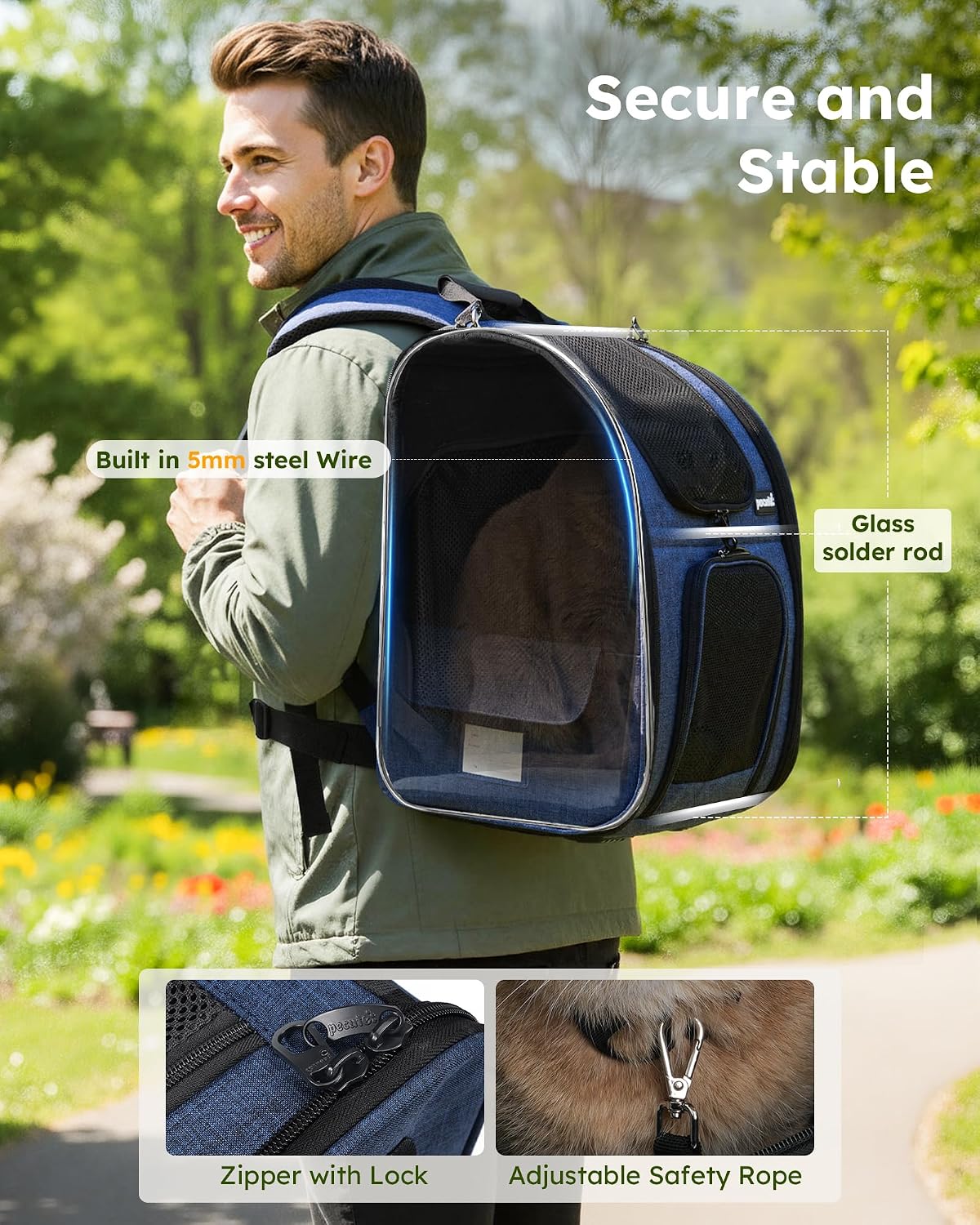 Detalle 1 de Pecute Cat Carrier Backpack for Pets Up to 11 lbs