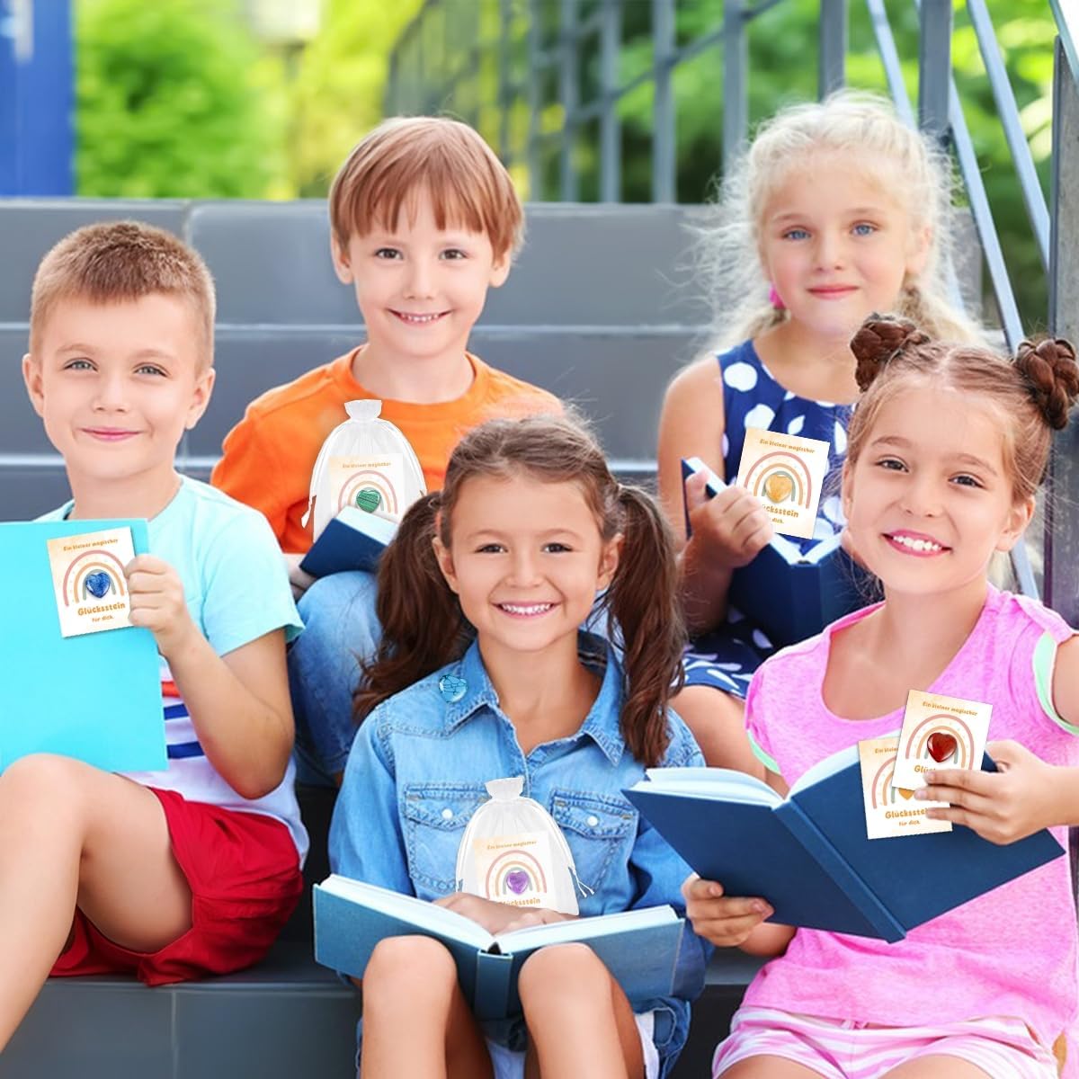Thumbnail 5 de 12 Glückssteine – Glücksbringer Mitgebsel für Kindergeburtstag, Einschulung und Schultüte