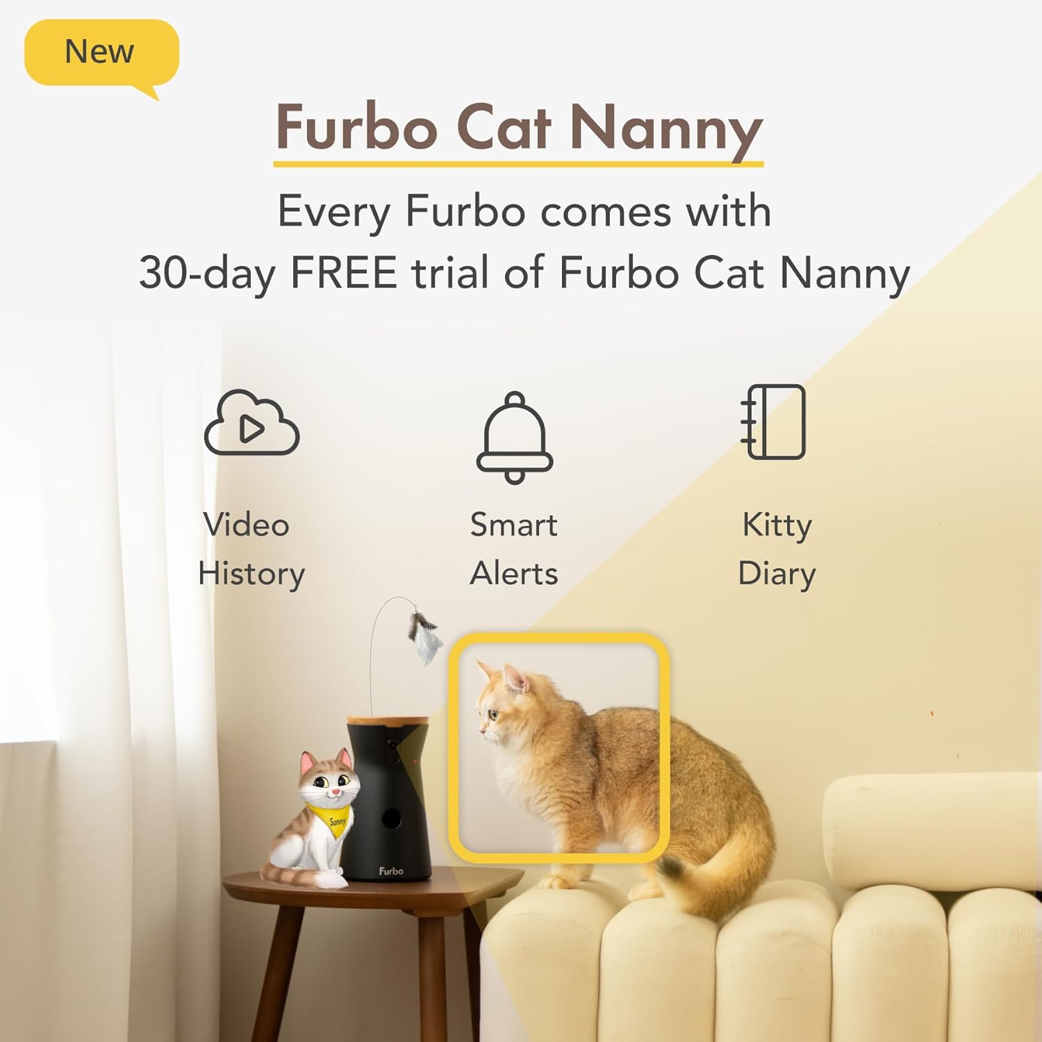 Thumbnail 4 de Furbo 360° Cat Camera with App (No Subscription Required) — Smart pet monitor, auto-tracking & treat dispenser