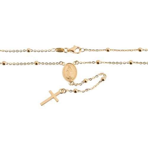 Detalle 2 de QUADRI – Collar Rosario en Plata 925 con medalla de la Virgen María y cruz, Made in Italy