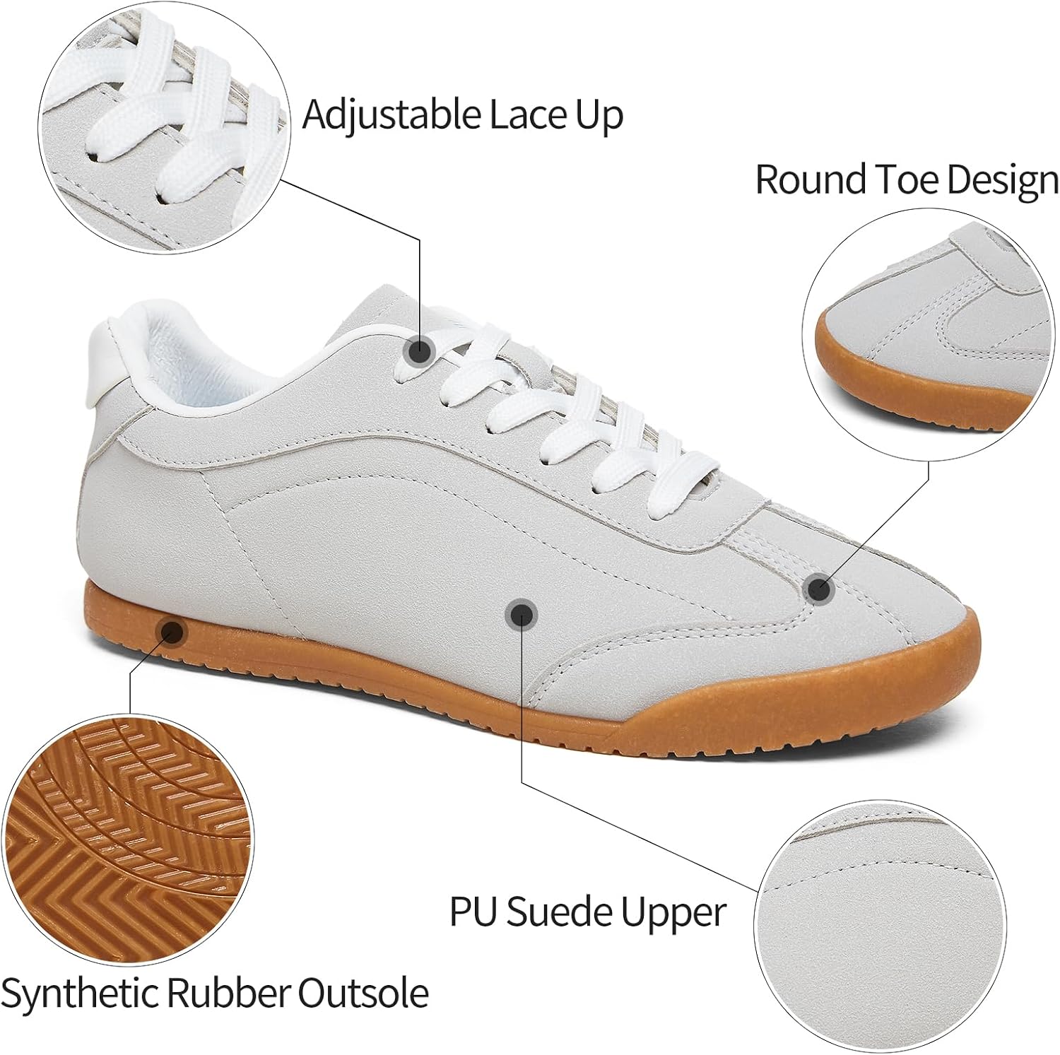 Detalle 2 de Adokoo Women's Casual Sneakers in PU Leather