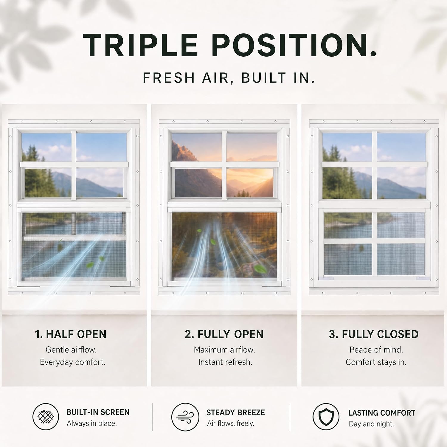 Detalle de Byijpzi TDSW Shed Windows, 2-Pack, 18" x 23", White Aluminum Frame