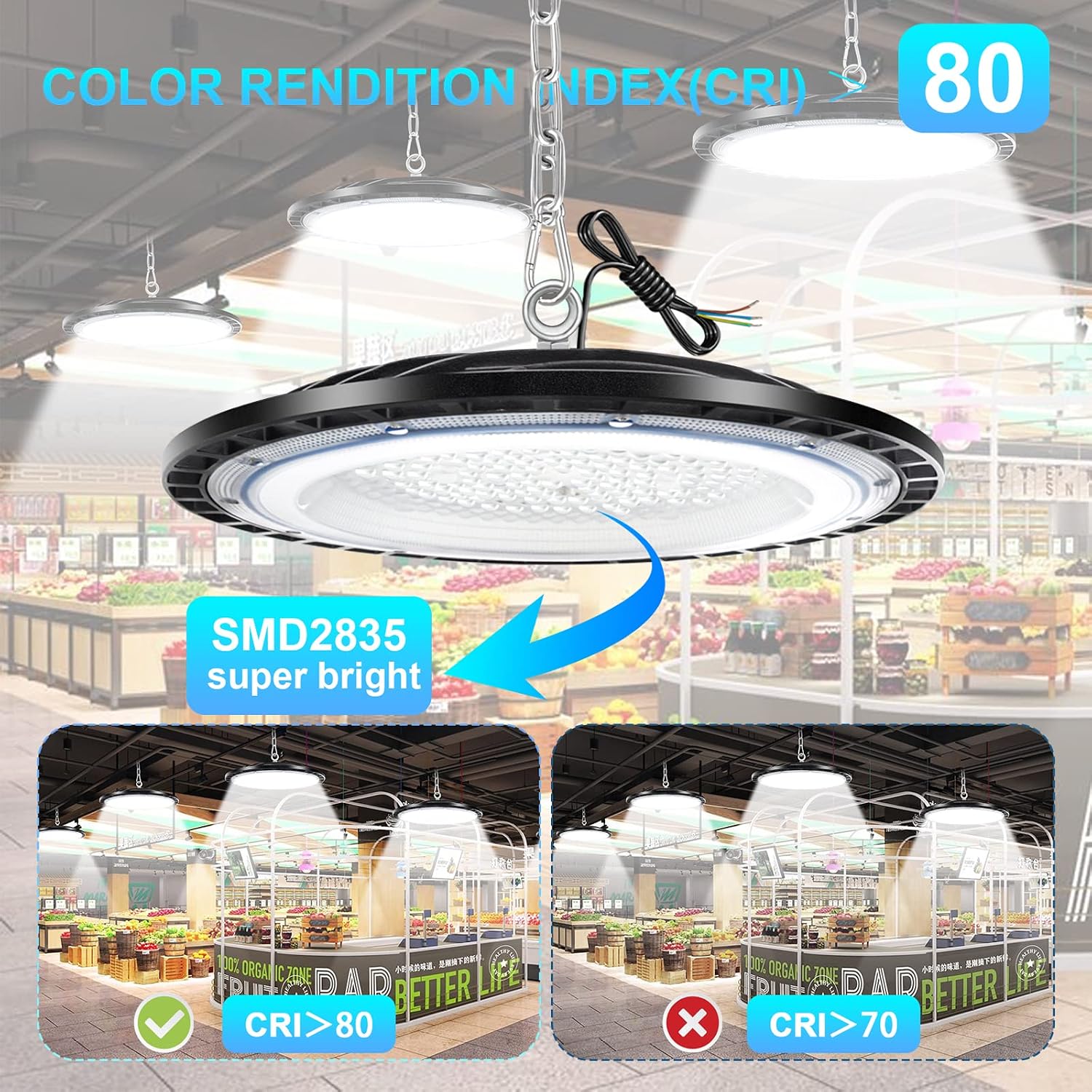 Thumbnail 4 de ZXICH UFO LED High Bay Light, 150W, 22,500 lm, IP65, 4 Pack
