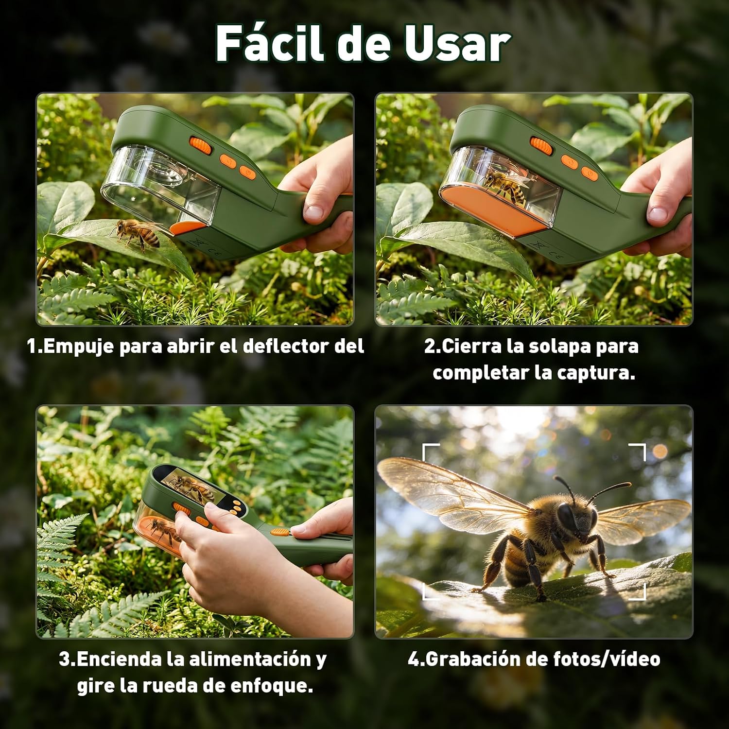 Detalle de ASPOVEN Atrapa Insectos con 500X Pantalla - Kit Explorador Niños