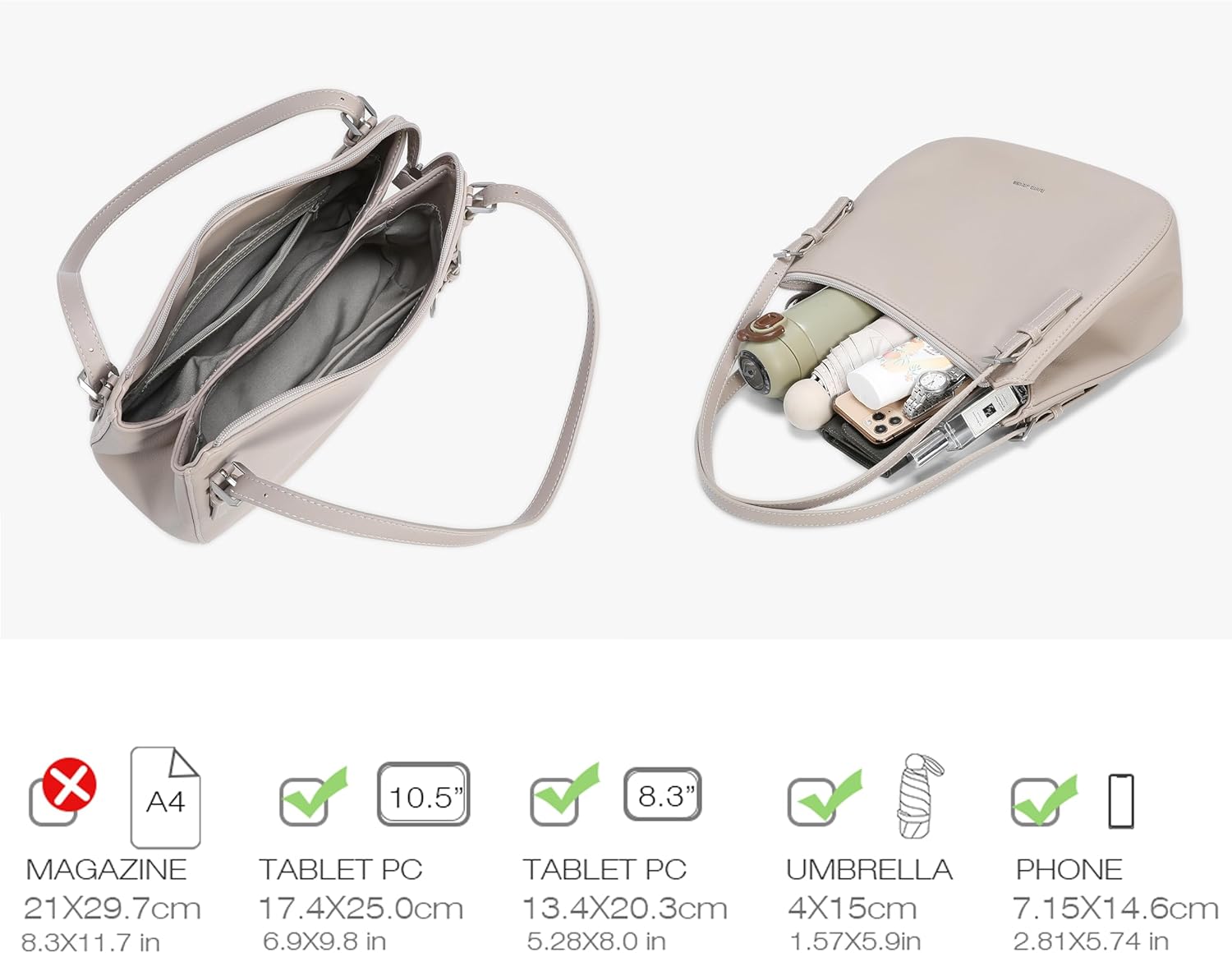 Detalle de David Jones sac à main porté épaule hobo en simili cuir PU, taille moyenne