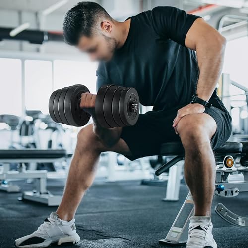 Detalle 2 de Yaheetech 30KG Adjustable Dumbbells Set – 2x15KG Free Weights for Home Gym