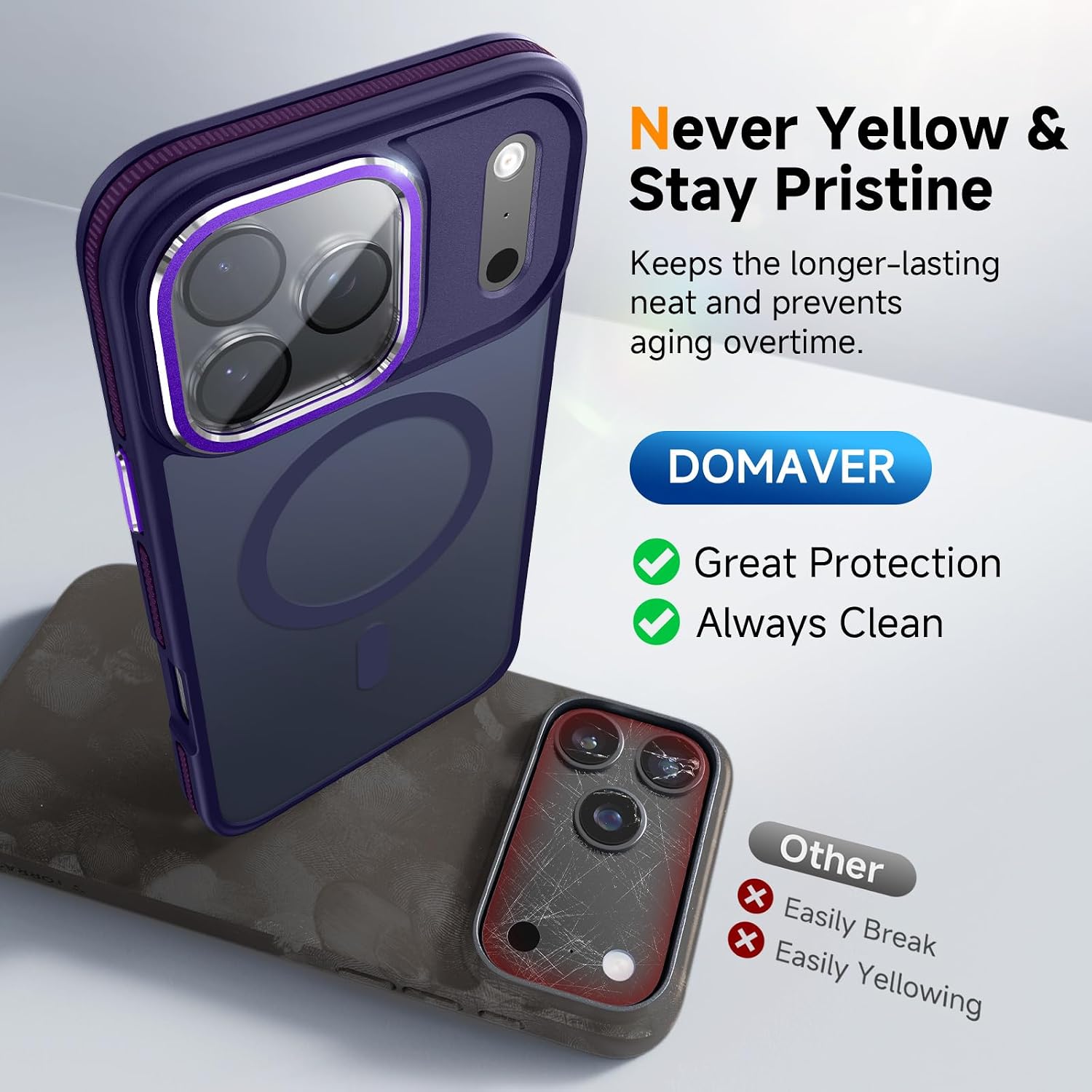 Thumbnail 6 de DOMAVER 3 in 1 Case for iPhone 17 Pro Max with Screen Protector, Camera Cover and MagSafe Compatibility