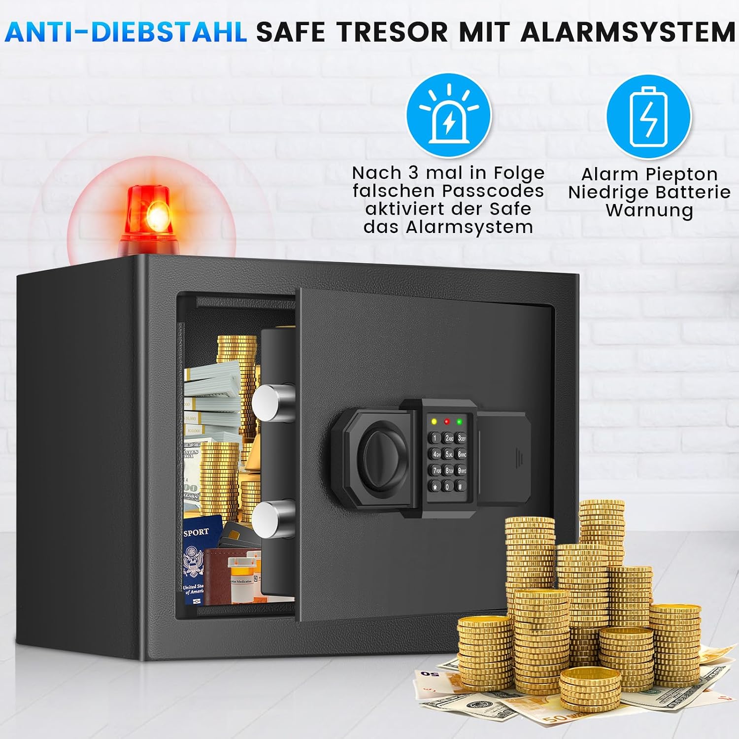 Thumbnail 3 de 15L Safe für Zuhause mit Zahlenschloss