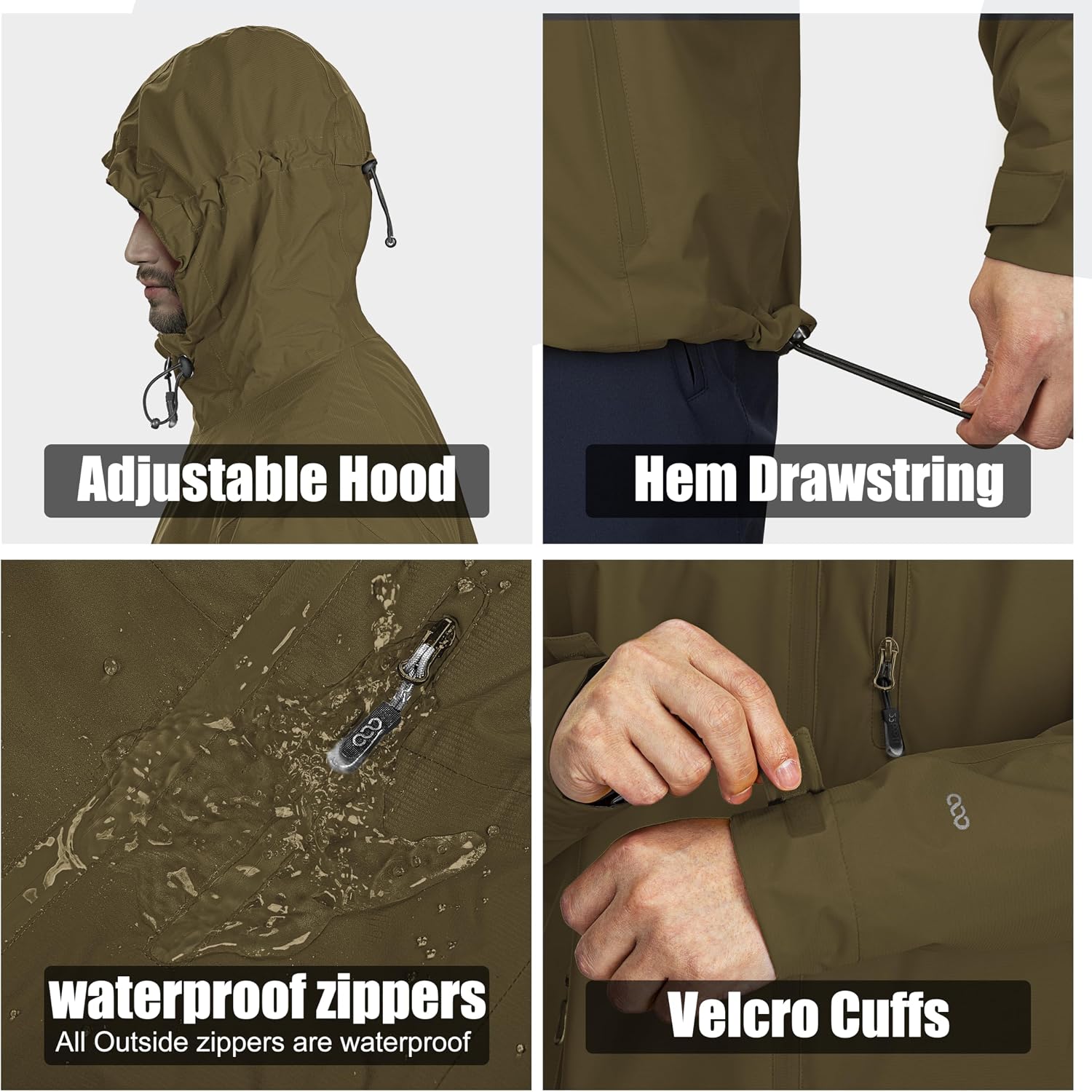 Detalle 1 de 33,000ft Regenjacke Herren, wasserdicht 8000
