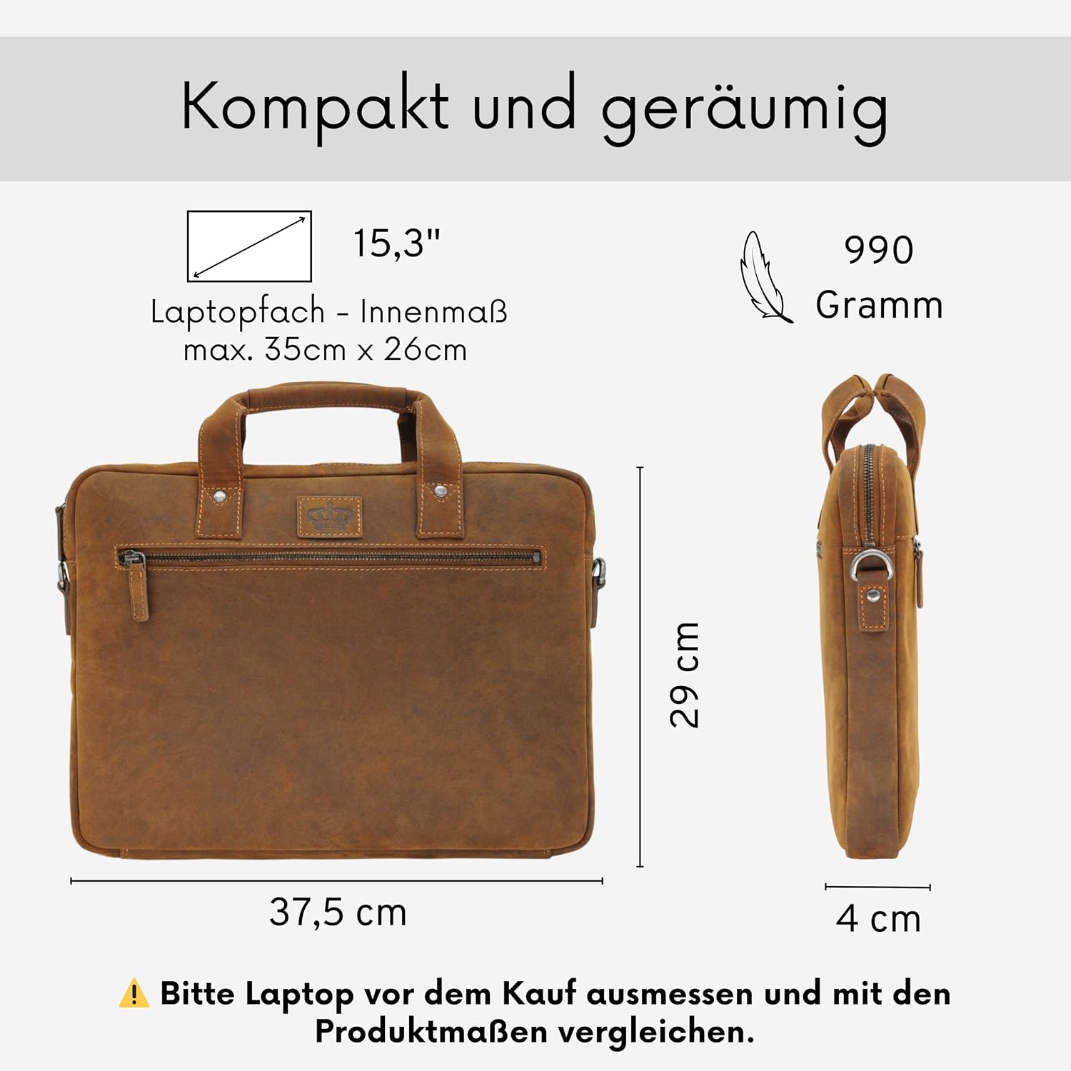 Thumbnail 3 de Baur Tasche Echtleder Laptoptasche 15,3 Zoll