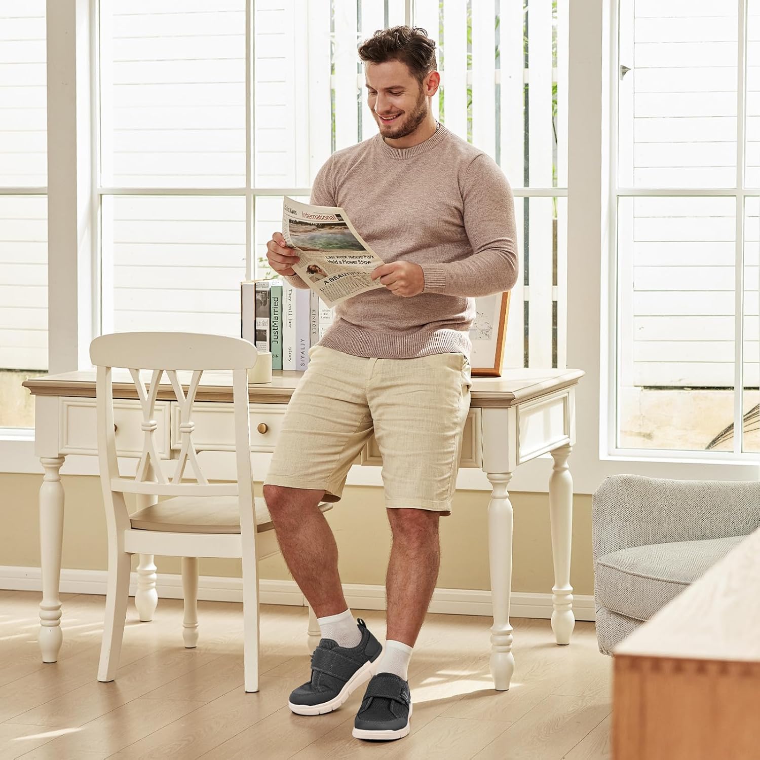 Thumbnail 1 de FitVille Chaussures Diabétiques Homme Extra Larges – Baskets de Rééducation Respirantes