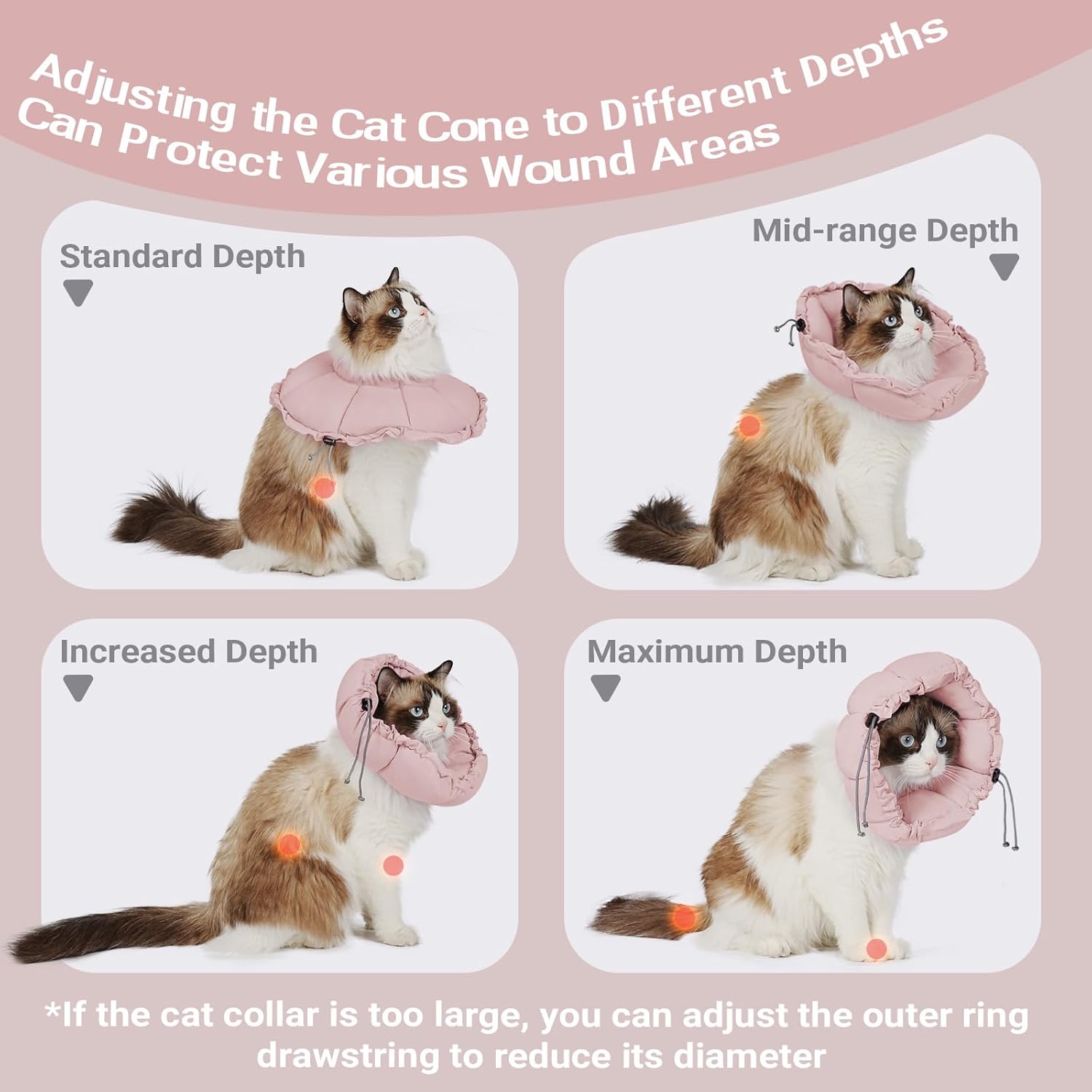 Detalle de Supet Soft Cat Cone Collar: Adjustable, Waterproof Recovery Solution for Cats