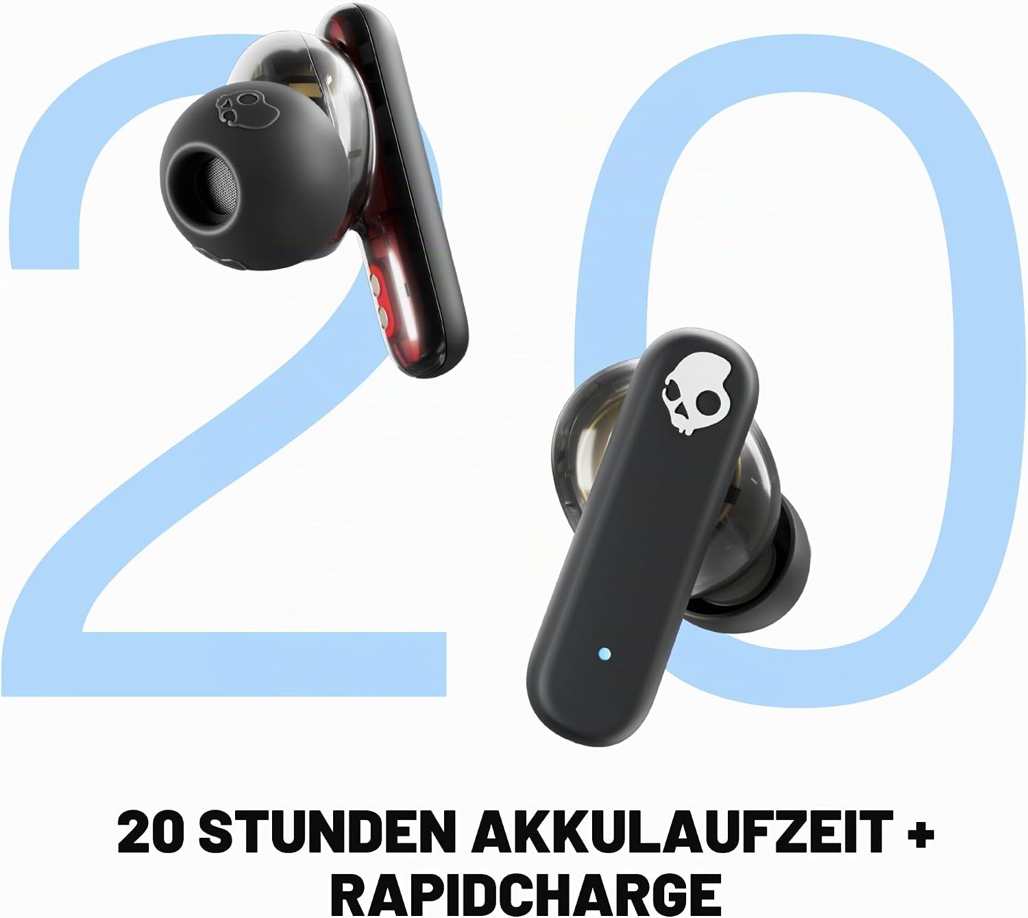 Detalle de Skullcandy Smokin’ Buds Wireless Earbuds (Bluetooth) – schallisolierende Passform, bis zu 20 Stunden & IPX4