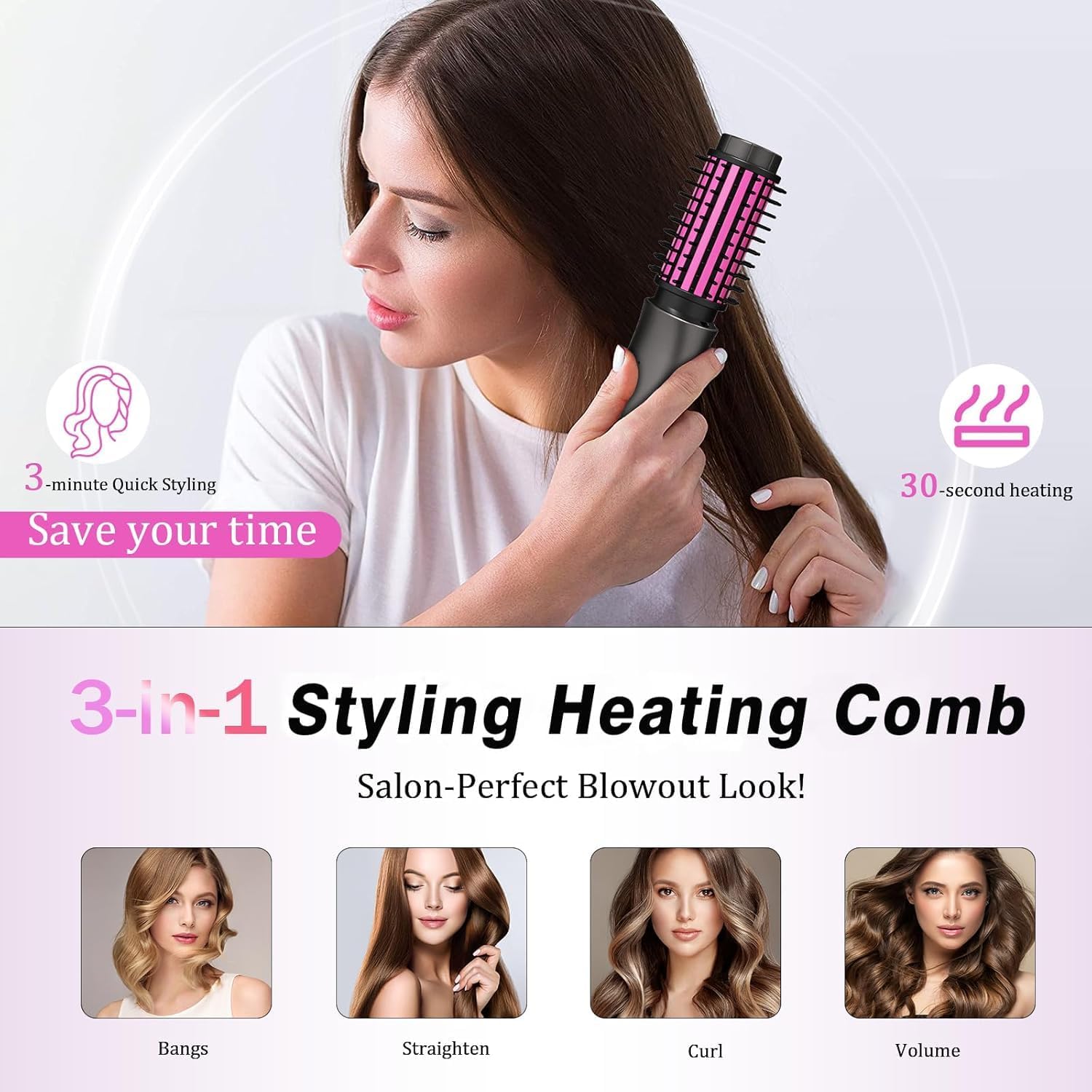 Thumbnail 2 de Jooayou Cordless Hot Brush: 2-in-1 Hair Curler and Straightener Brush