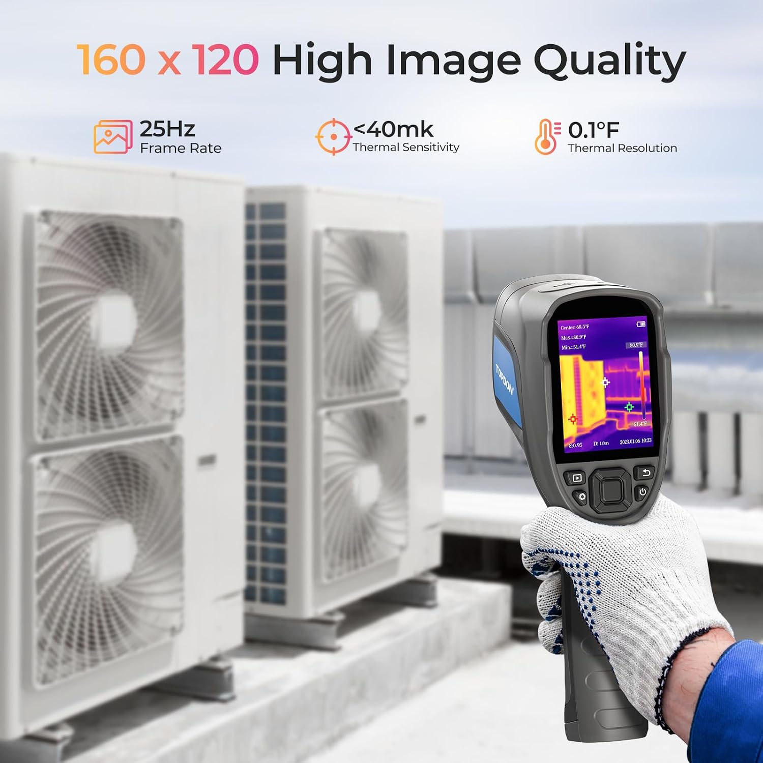 Detalle 2 de TOPDON TC004 Lite – kamera termowizyjna 240 × 180, 15 h, zakres -20 do +550°C