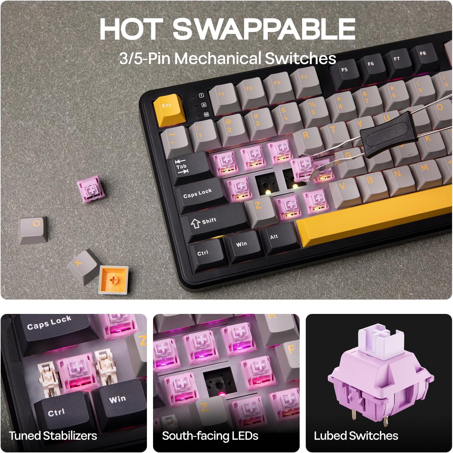 Detalle de EPOMAKER F108 mechanical keyboard 4000 mAh