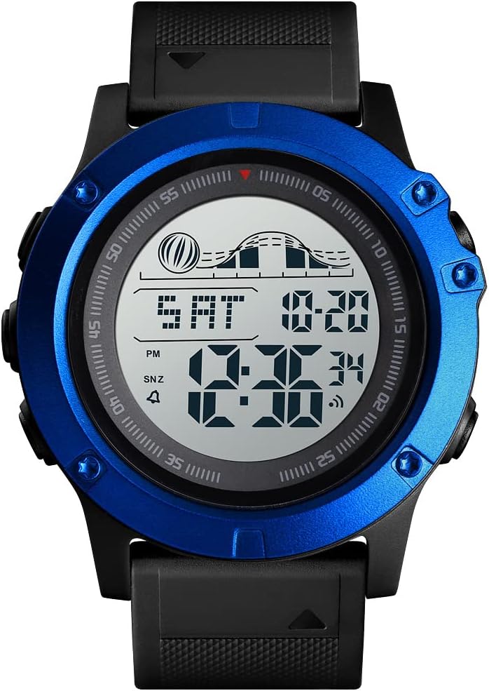 Thumbnail 6 de TONSHEN Herren Outdoor Digitaluhr 50M Wasserdicht mit LED-Hintergrundbeleuchtung – Stoppuhr, Countdown und Dual Time