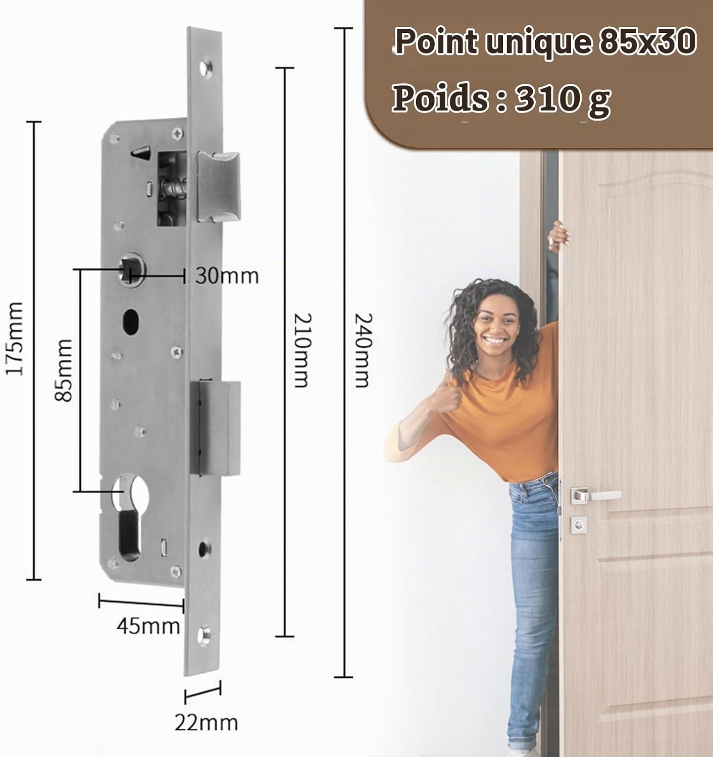 Detalle de GALOZZOIT JF-BXG-chaxinsuo insteekslot, 85 x 30 mm, roestvrij staal