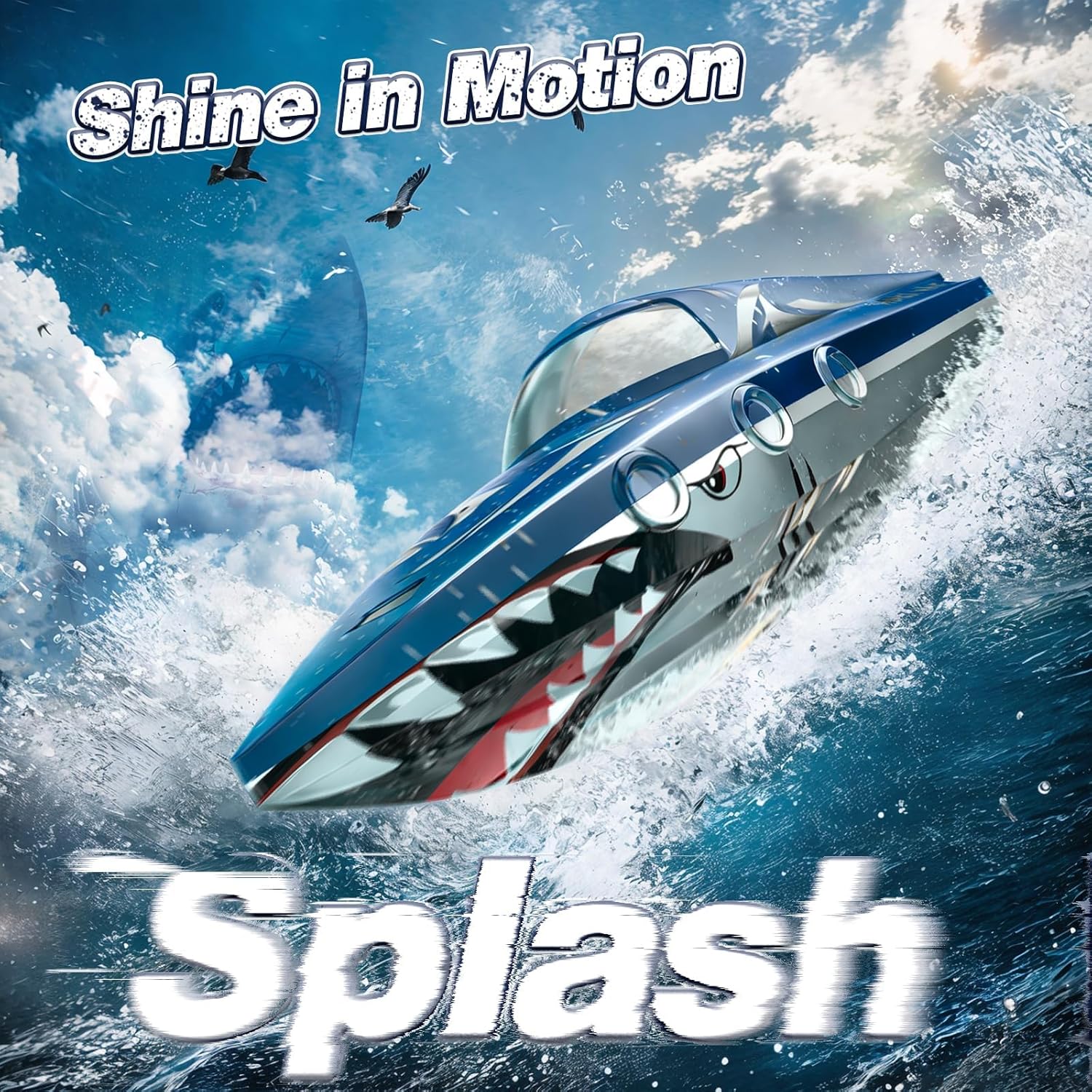 Thumbnail 3 de Shark RC Racing Boat for Kids & Adults (2.4GHz) with Dual Battery, Waterproof Remote Control Toy