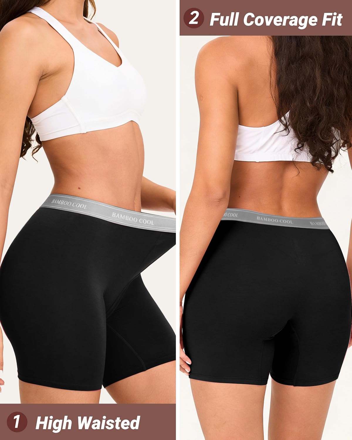 Thumbnail 5 de BAMBOO COOL Womens Boxer Briefs 5-Pack 🩲