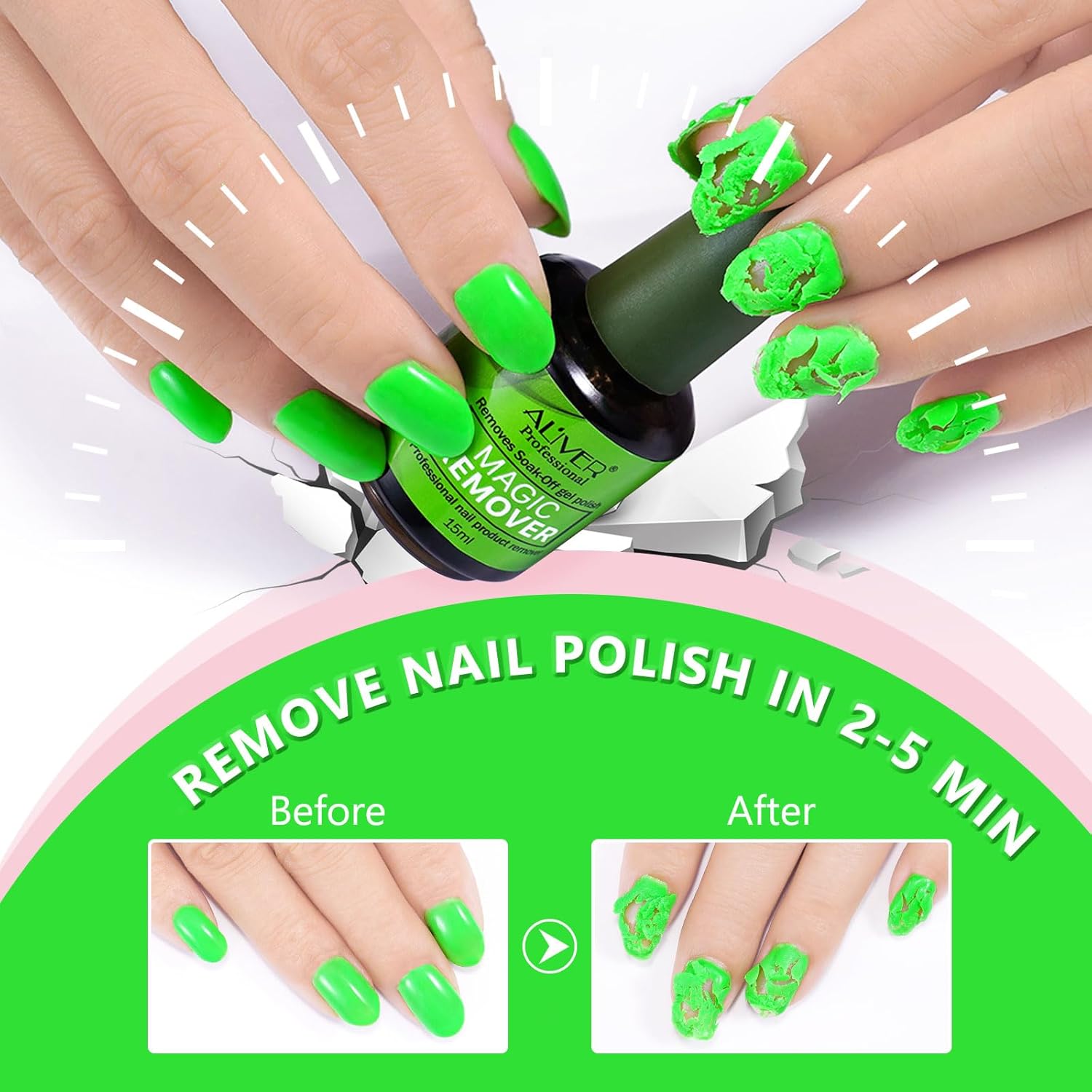 Thumbnail 1 de Dissolvant Vernis Gel 2 pièces avec lime et pousse-cuticule