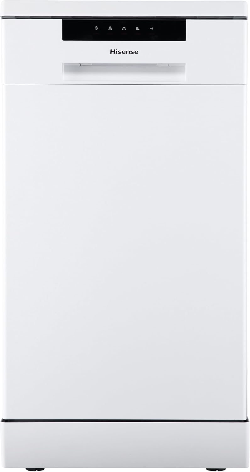 Detalle de Hisense HS523E15WUK Slimline 10-Place Free Standing Dishwasher (White) with 30 Minutes Quick Wash