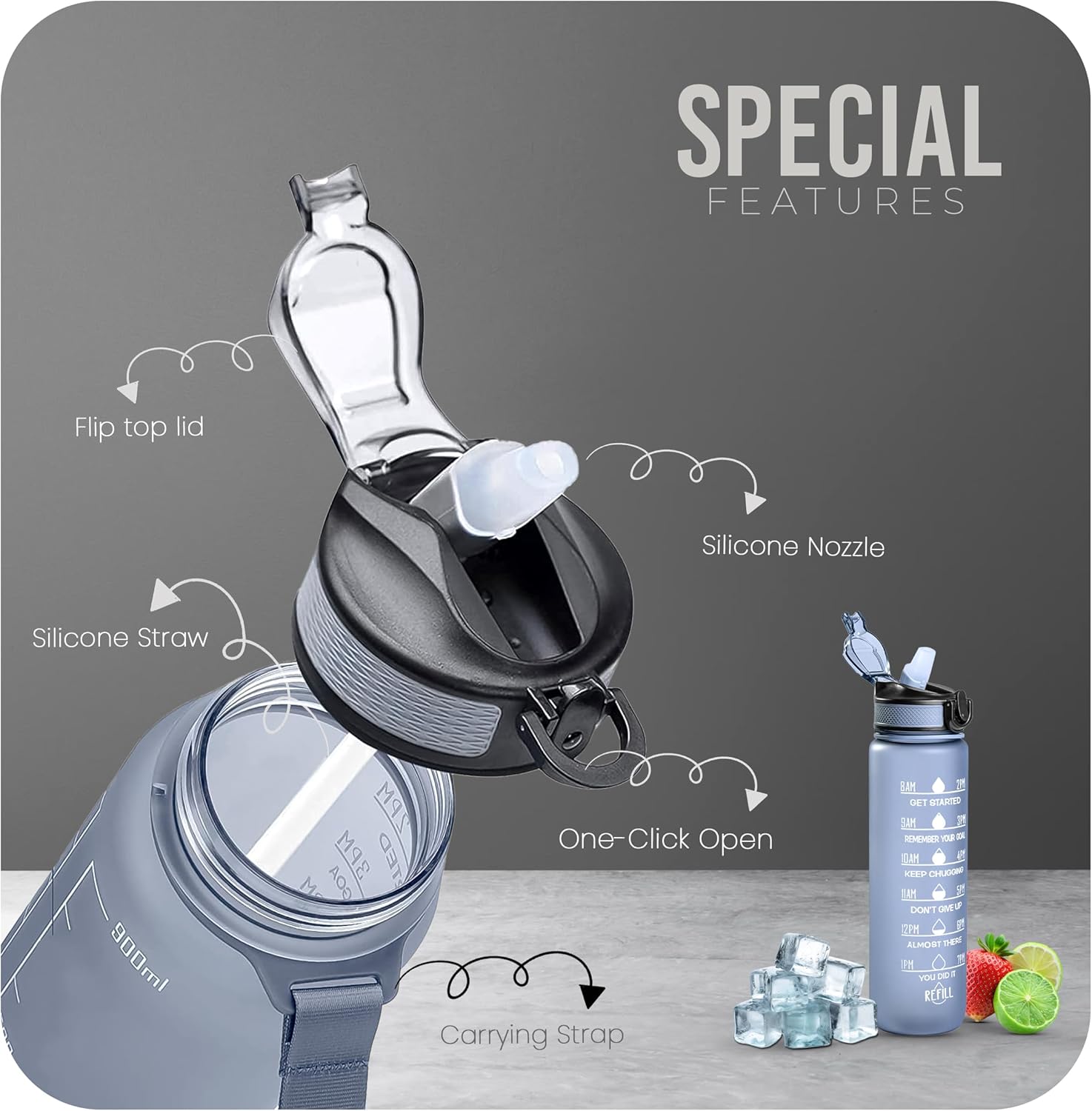 Thumbnail 2 de Roe Tenpo 32oz sports water bottle with straw 🚰