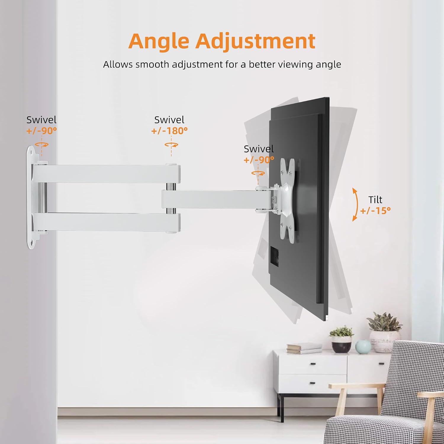 Detalle de XINLEI MA1330W TV Wall Mount: Full Motion Bracket for 13–32 inch TVs