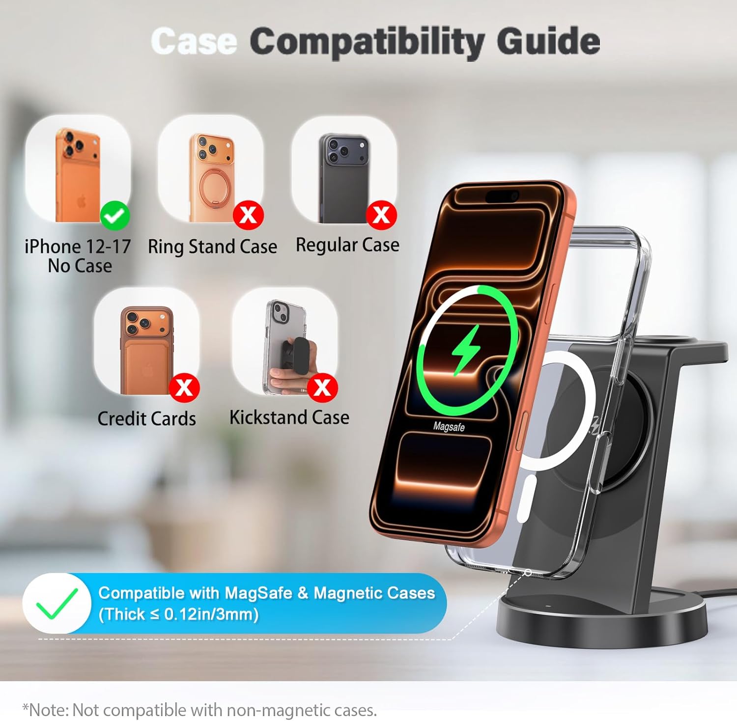 Thumbnail 2 de 15W Magnetic Wireless Charger Stand (Qi2) for Apple 3-in-1 Charging Station