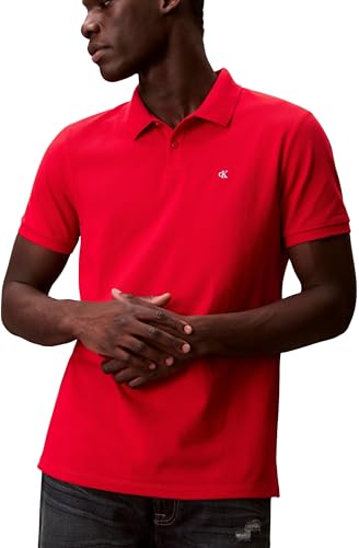 Thumbnail 2 de Calvin Klein Polo SS Monogram de piqué LV040EM269 para hombre, rojo Adrenaline Rush